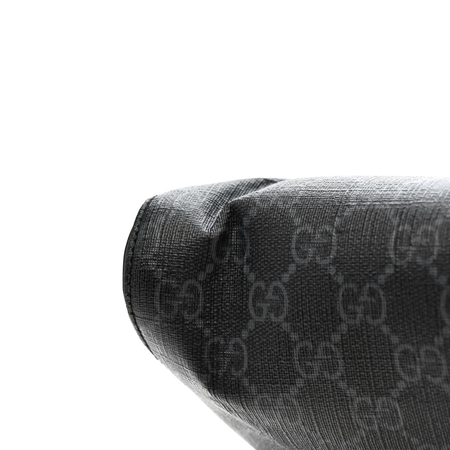 GG Supreme Monogram Appia Calfskin Web Flat Messenger Bag Black Grey