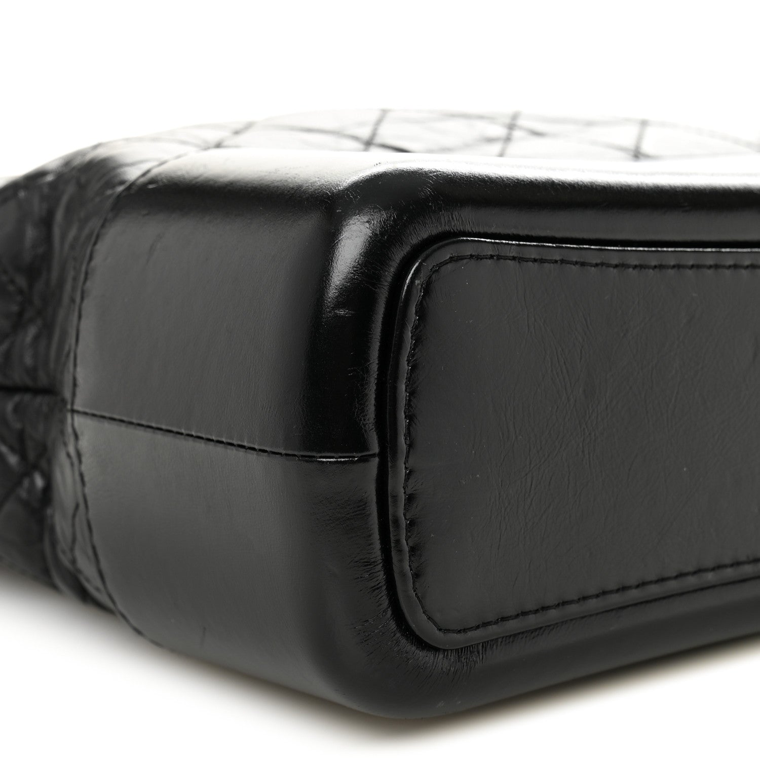 Aged Calfskin Quilted Medium Gabrielle Hobo Black