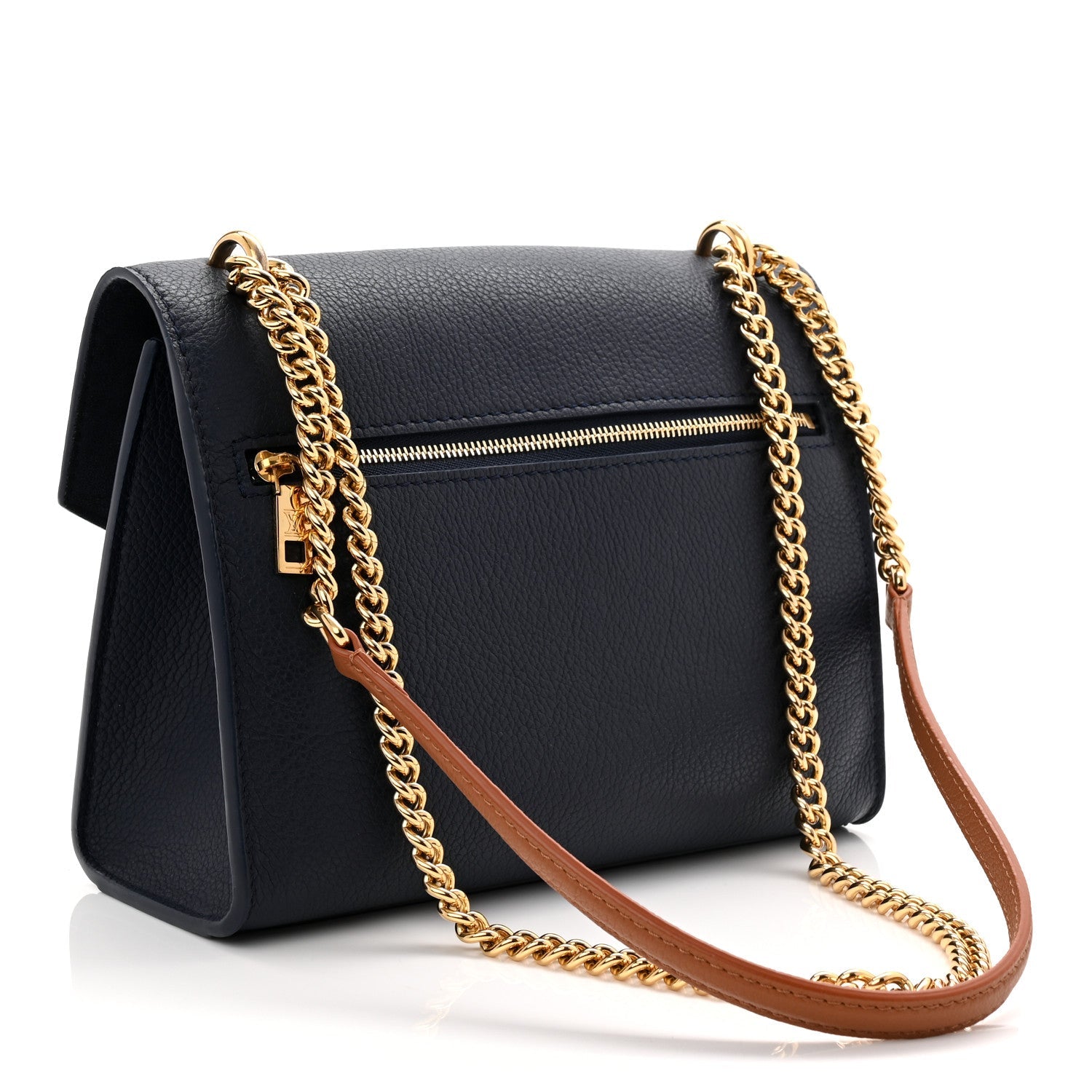 Soft Calfskin Mylockme Chain Bag BB Navy