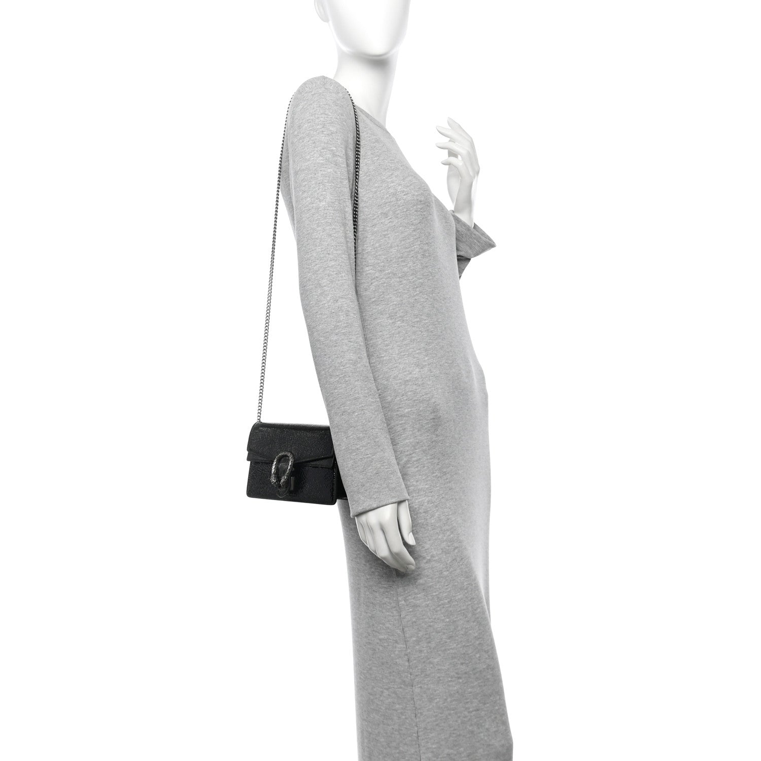Crinkled Patent Mini Dionysus Shoulder Bag Black