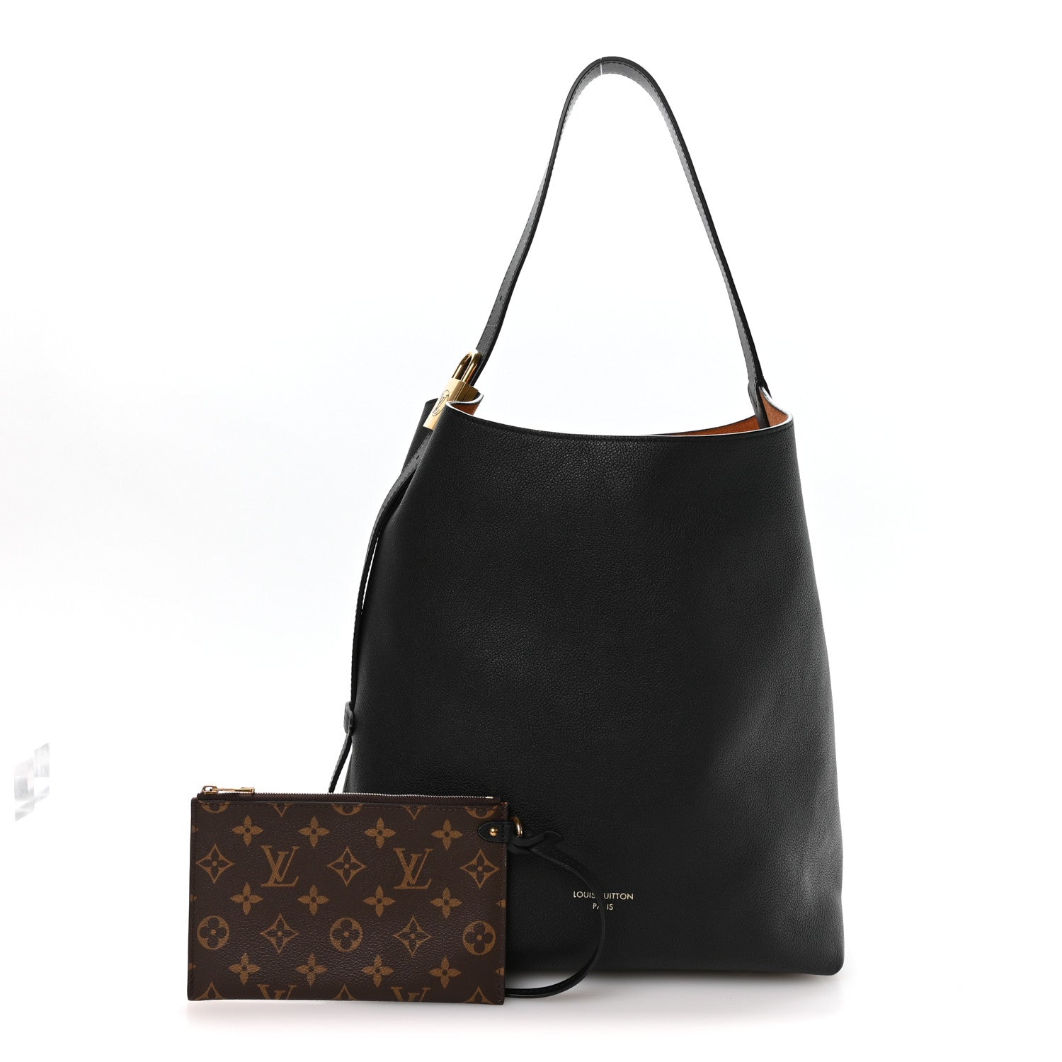 Grained Calfskin Low Key Hobo MM Black
