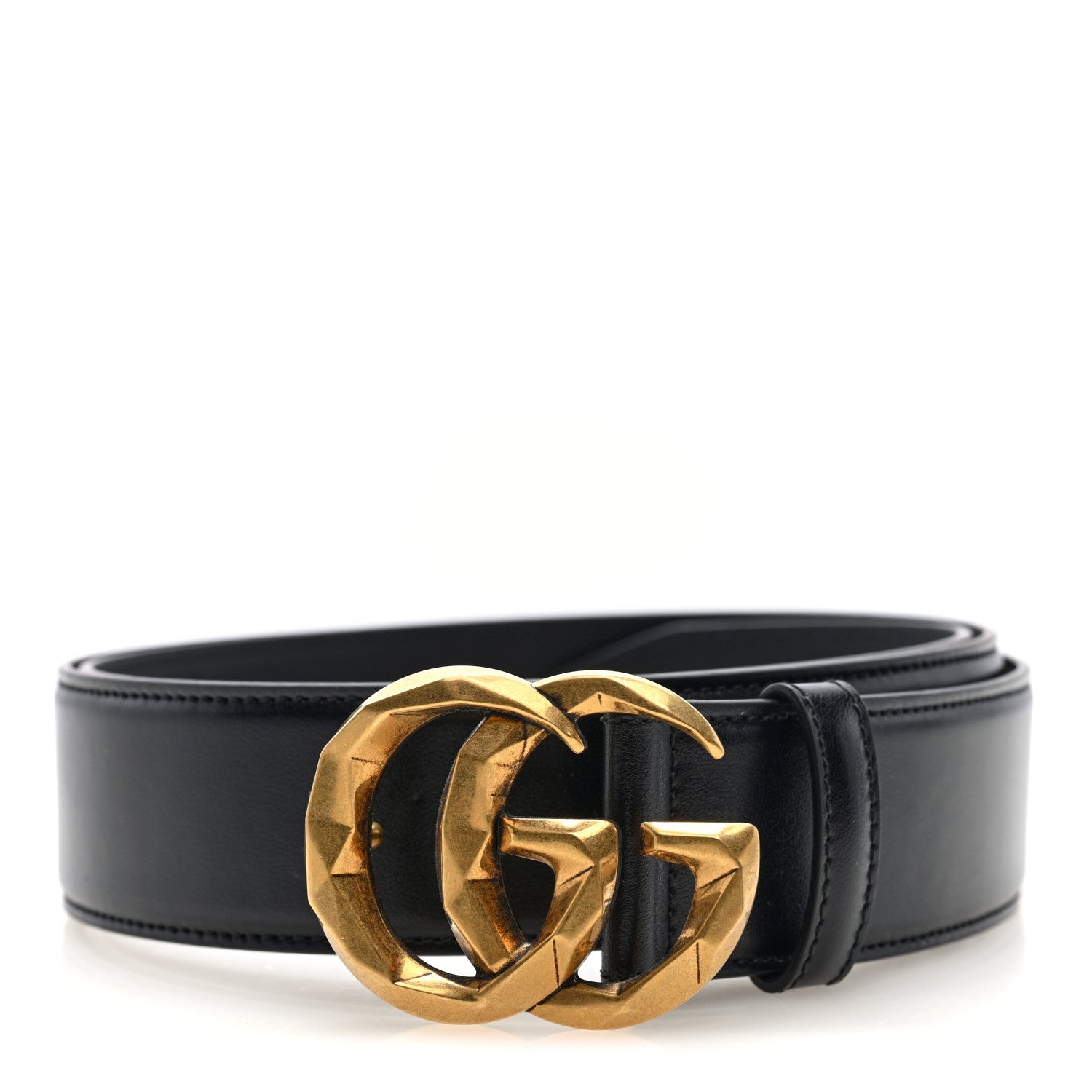 Plutone Calfskin Geometric Double G 40mm Belt 110 44 Black