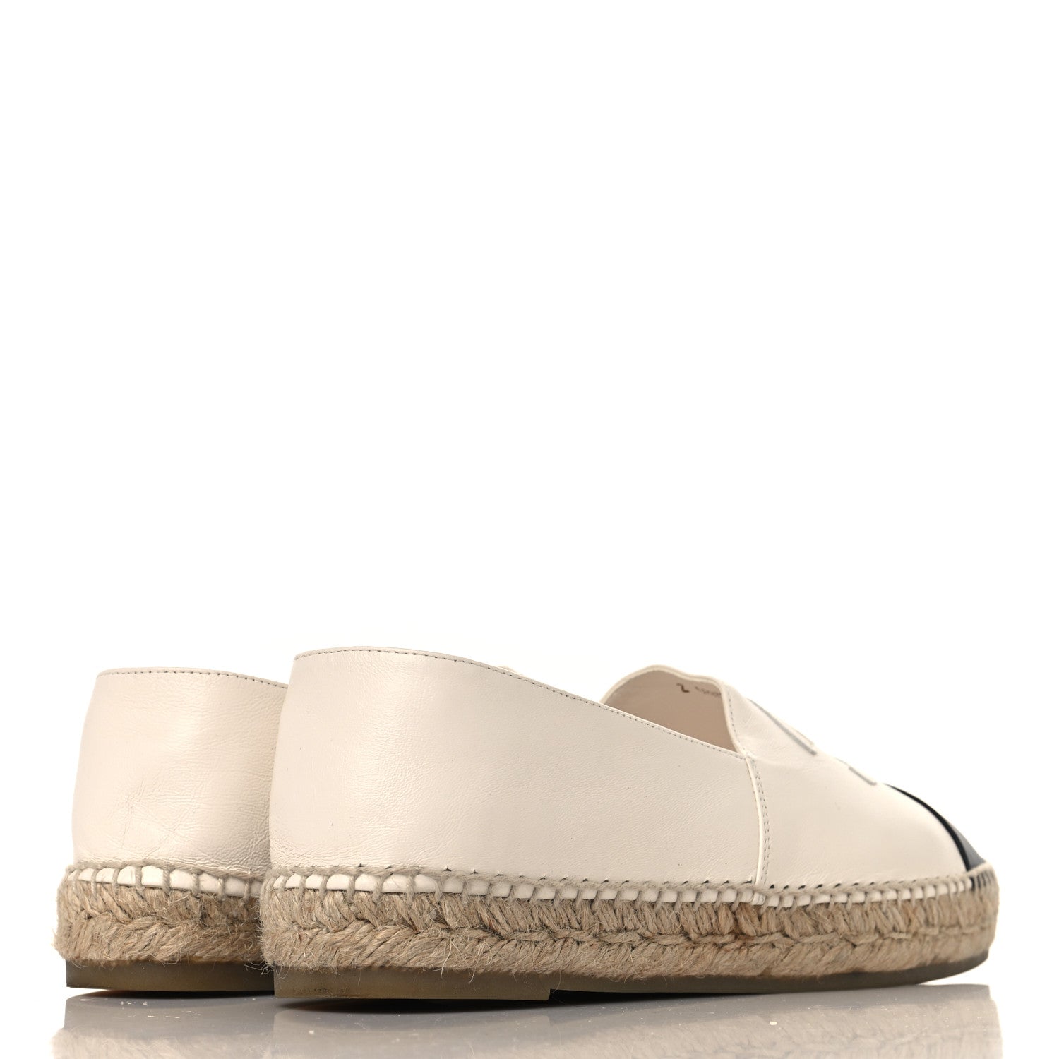 Lambskin CC Espadrilles 40 White Black