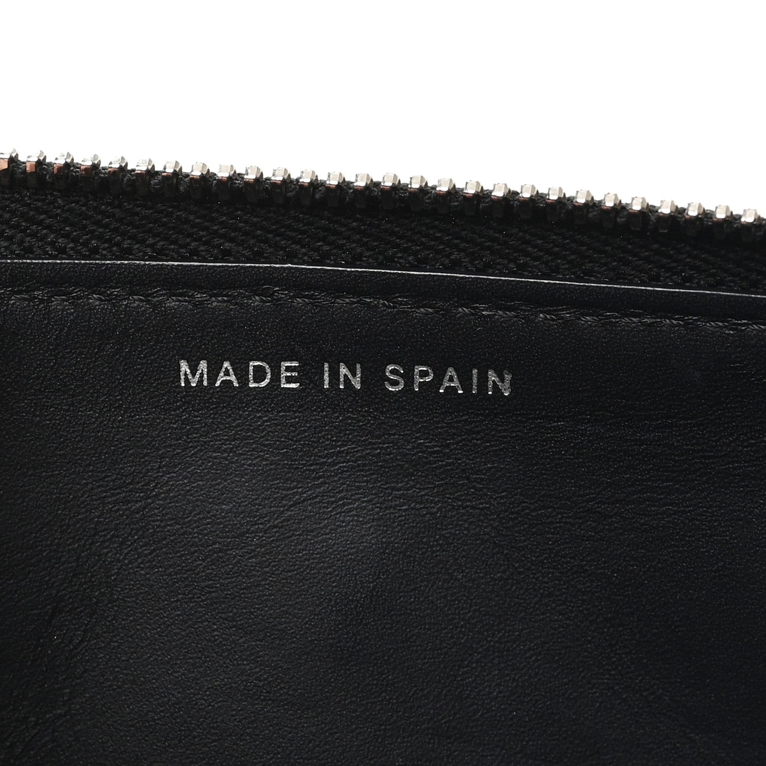 Patent Quilted Double Stitched Zip Around Wallet Black