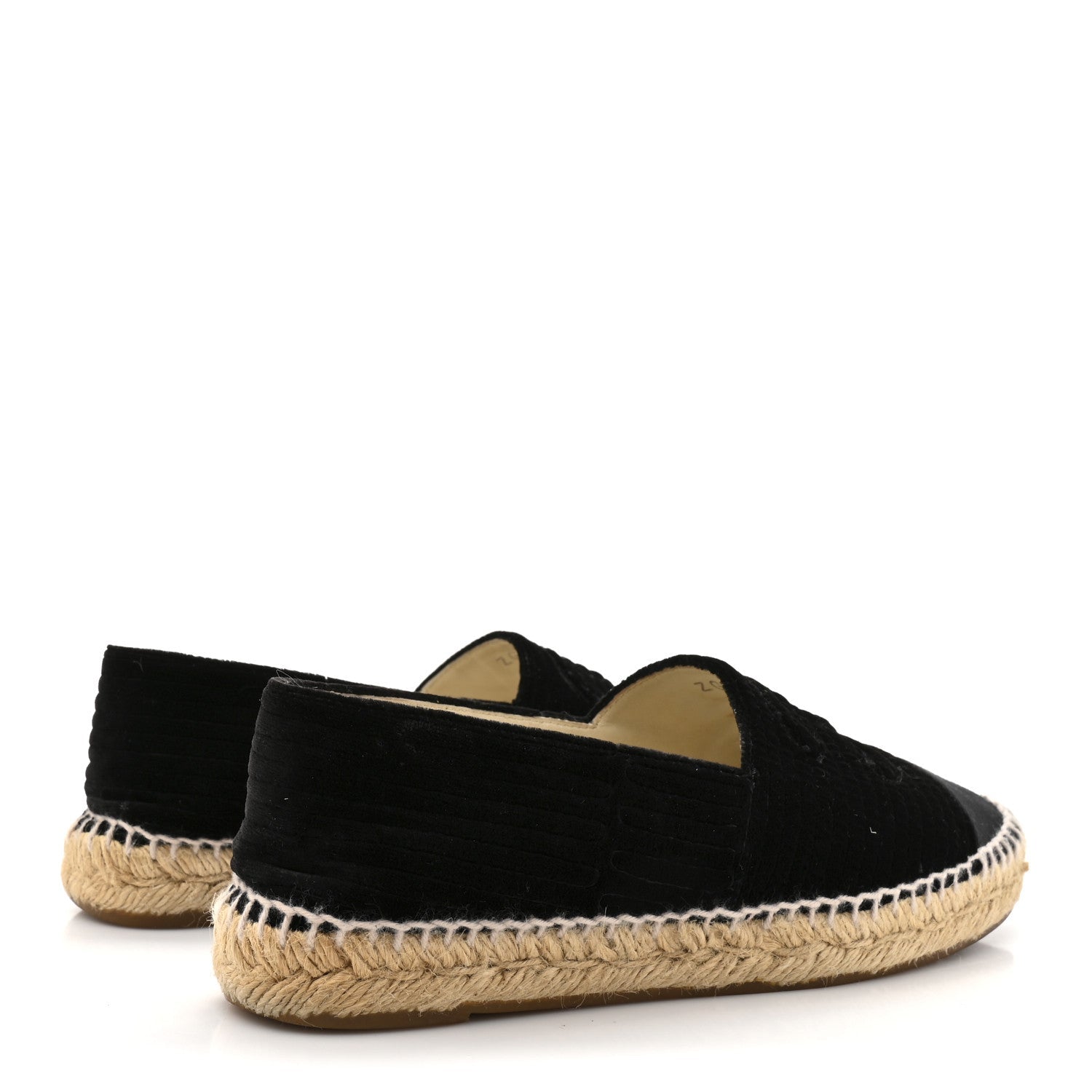 Velvet Grosgrain CC Espadrilles 38 Black