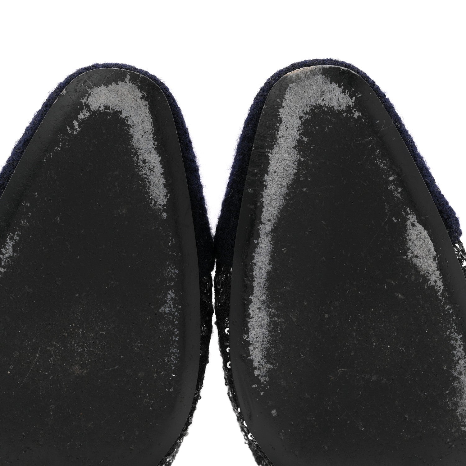 Tweed Sequin Cap Toe CC Slingback Pumps 38 Black White Silver