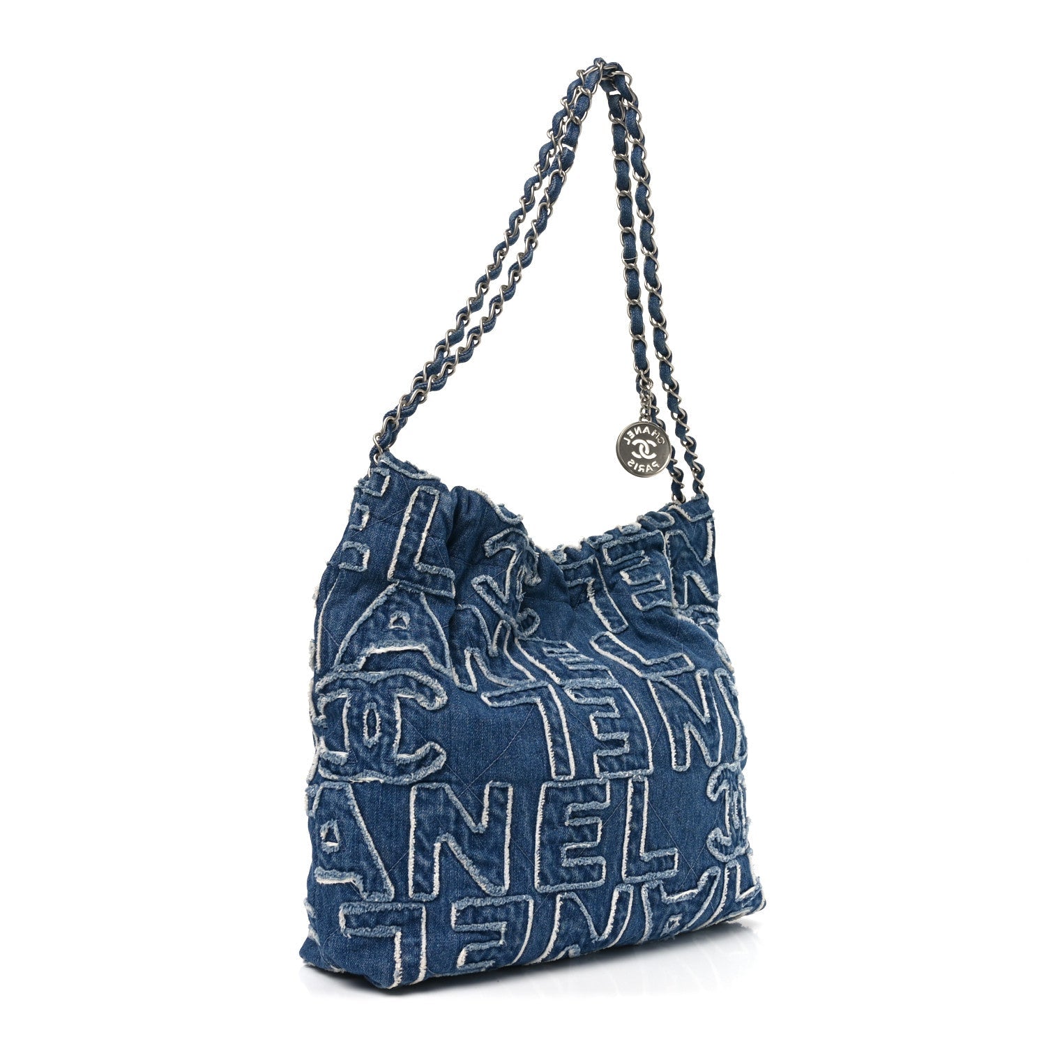Denim Patchwork Logo Chanel 22 Blue