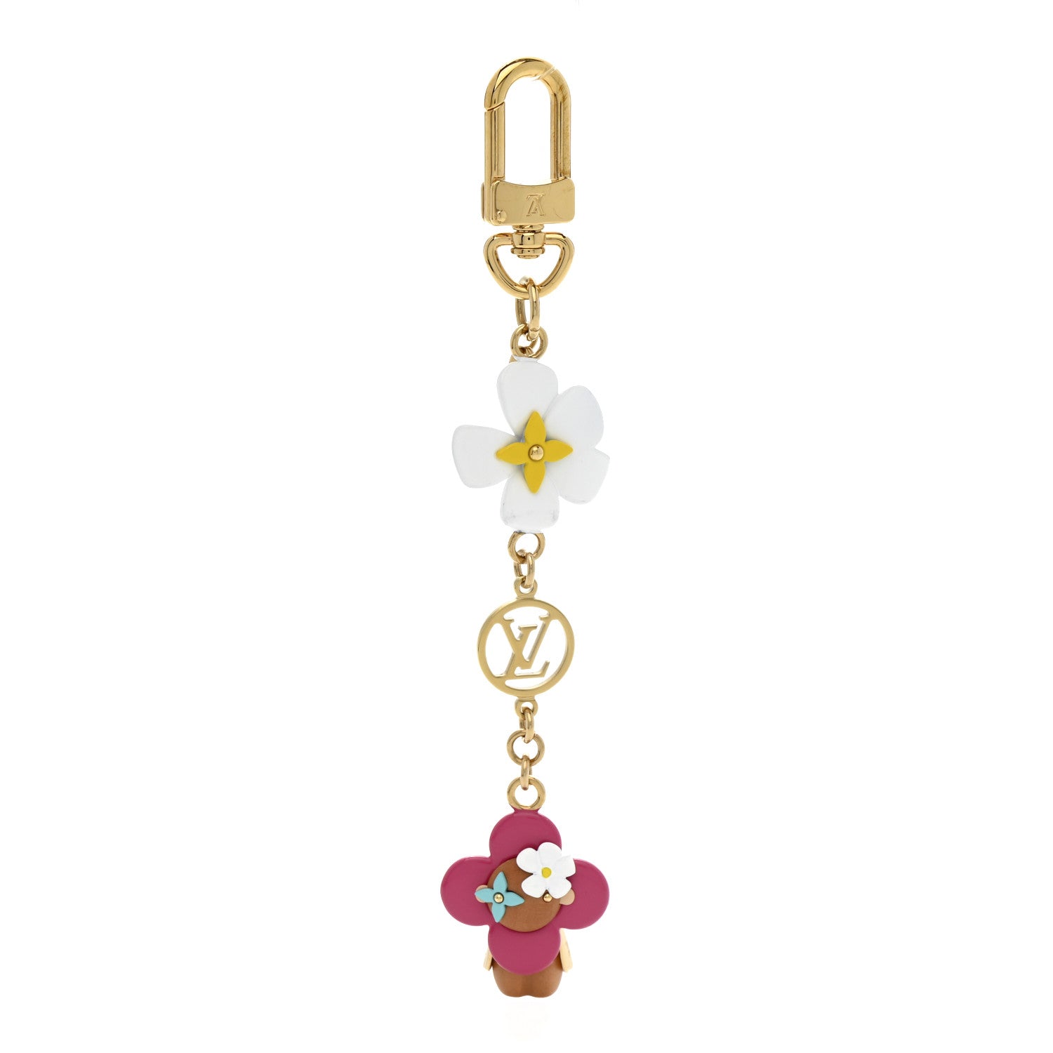 Resin Wood Vivienne Bag Charm Key Holder Pink
