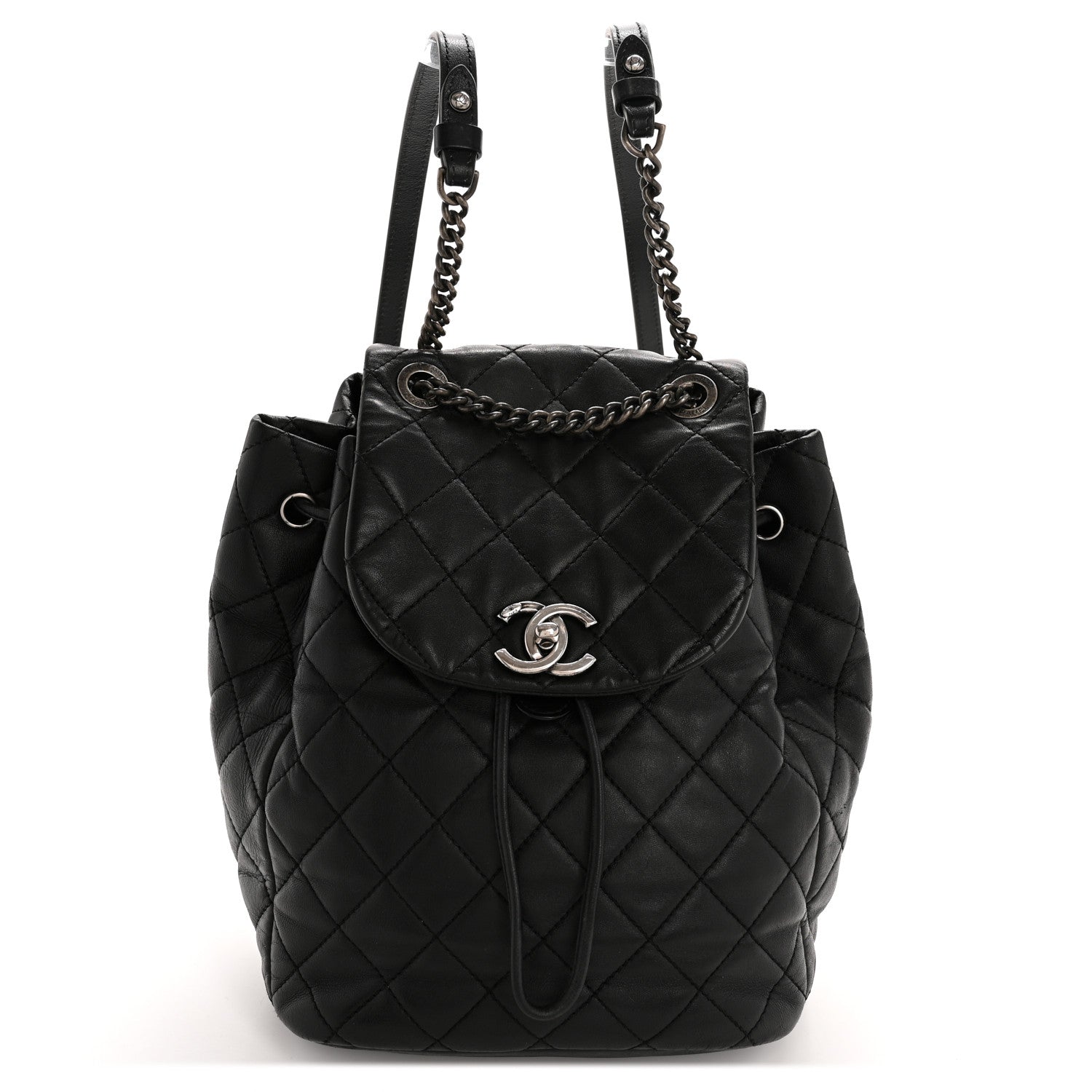 Lambskin Quilted Daily Supple Backpack Black