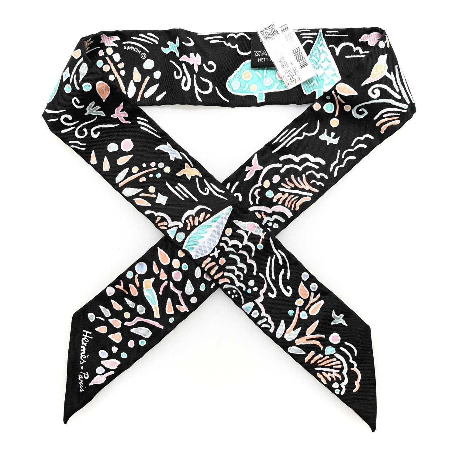 Silk Isola Di Primavera Twilly Black Vert Rose
