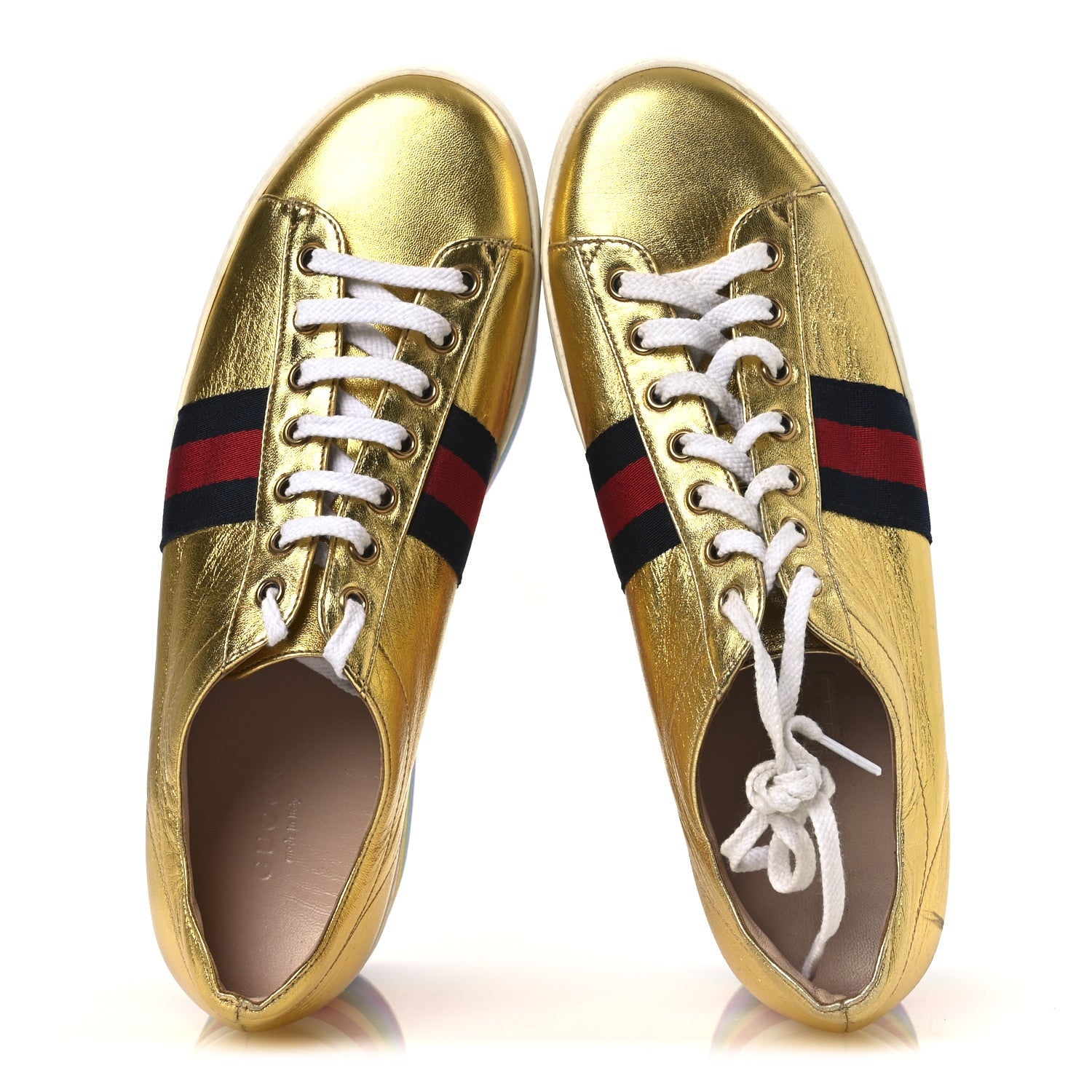 Metallic Nappa Peggy Platform Sneakers 40 Oro Vecchio