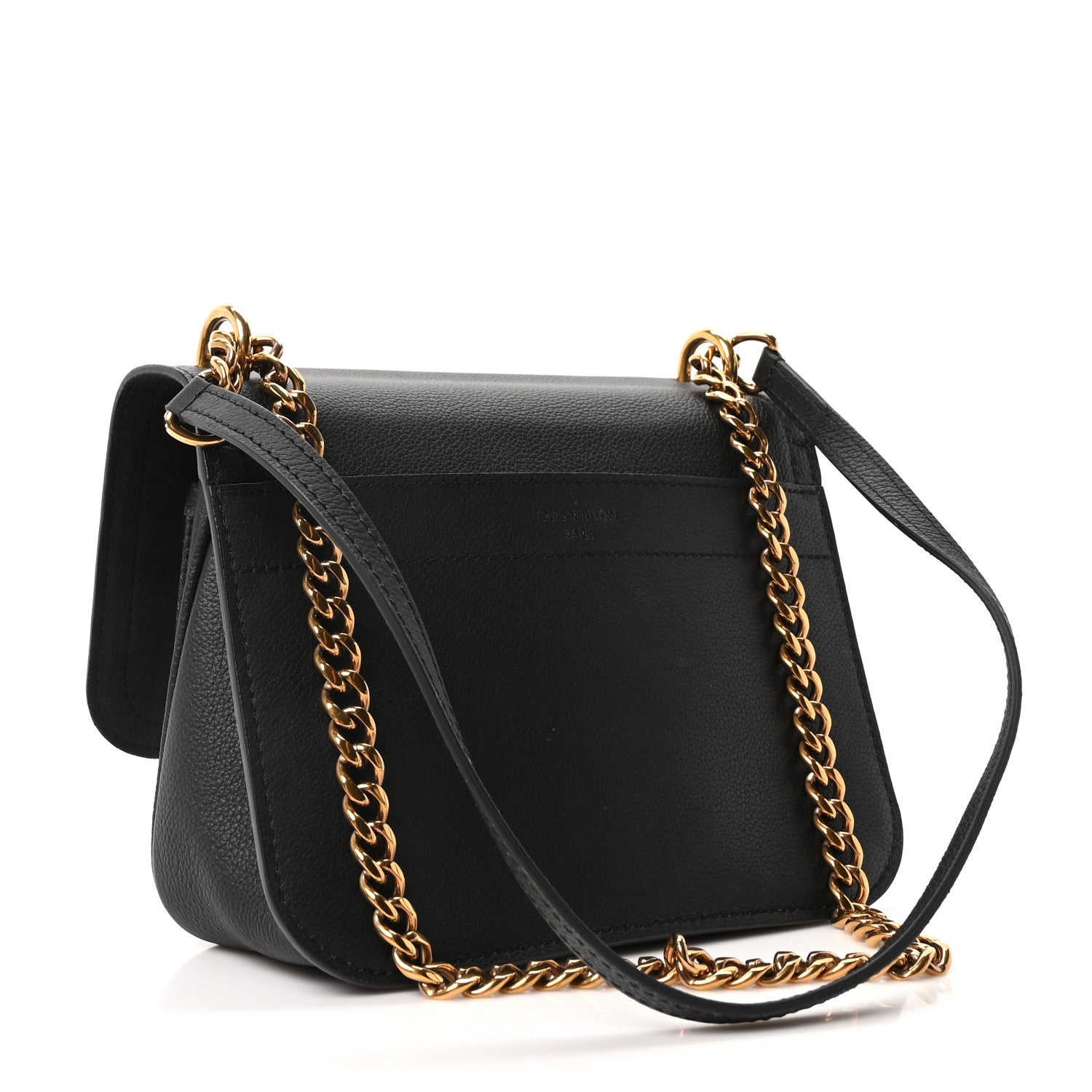 Grained Calfskin Lockme Chain Bag PM Black