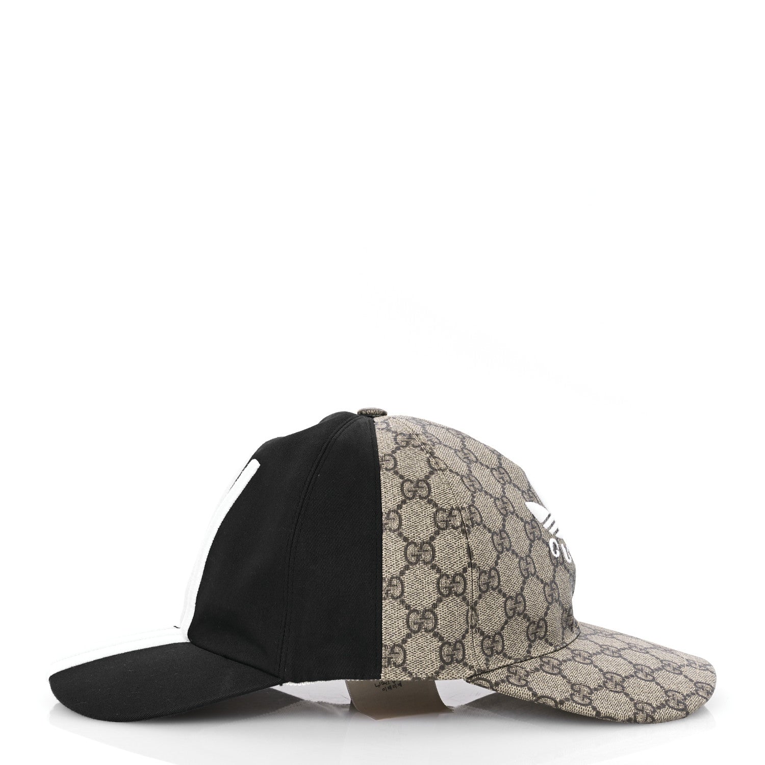 X ADIDAS GG Supreme Monogram Double Sided Baseball Hat L Beige Ebony Black