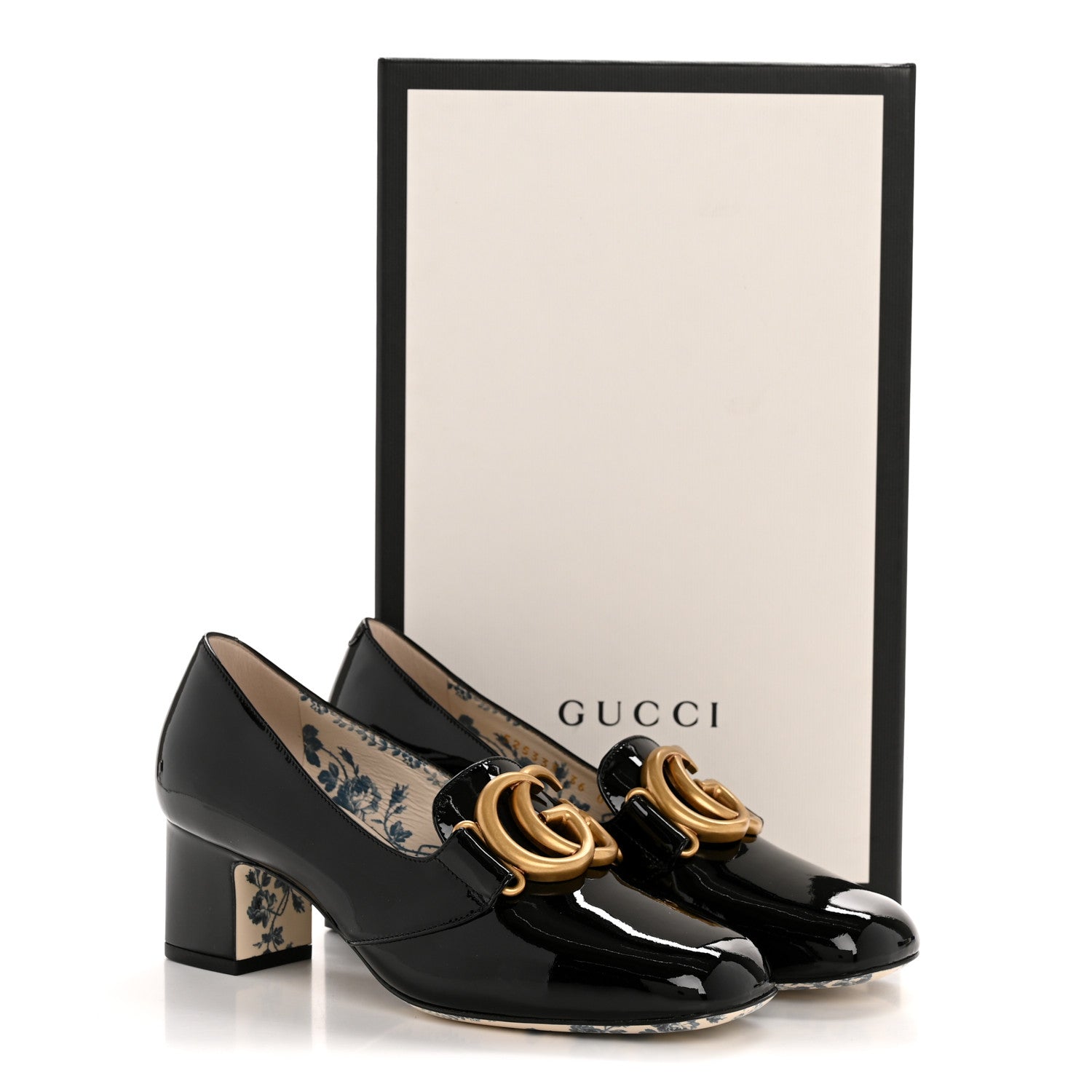 Vernice GG Victoire 55mm Loafer Pumps 36 Black