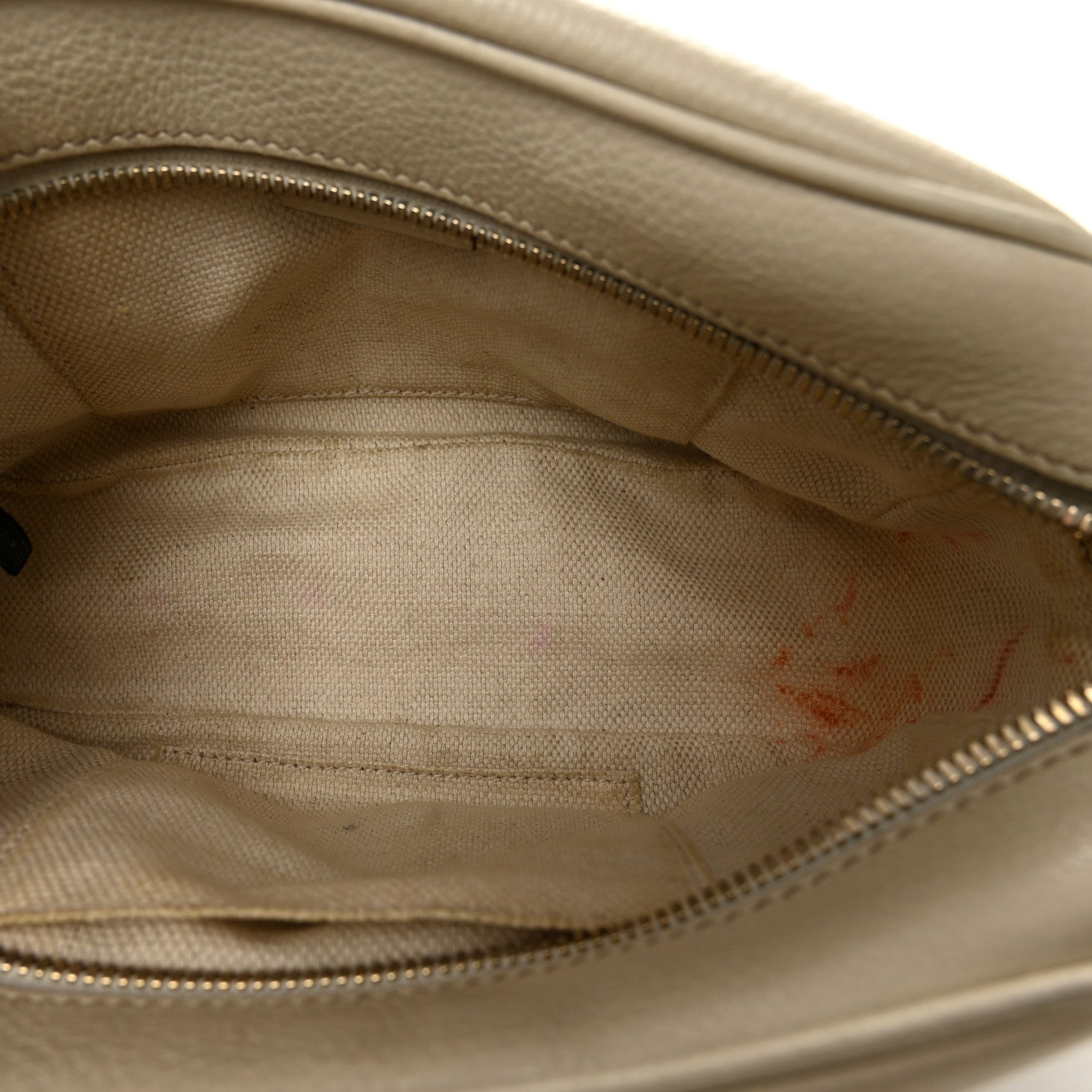Pebbled Calfskin Small Soho Disco Bag Off White