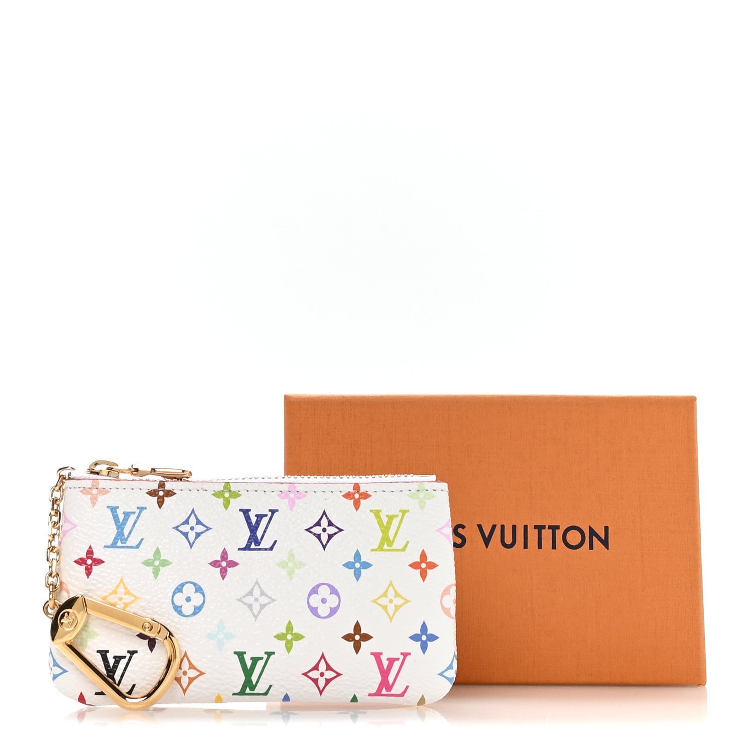 LV X TM Monogram Multicolor Key Pouch White