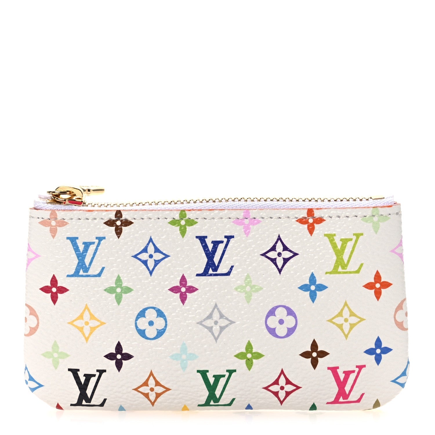 LV X TM Monogram Multicolor Key Pouch White