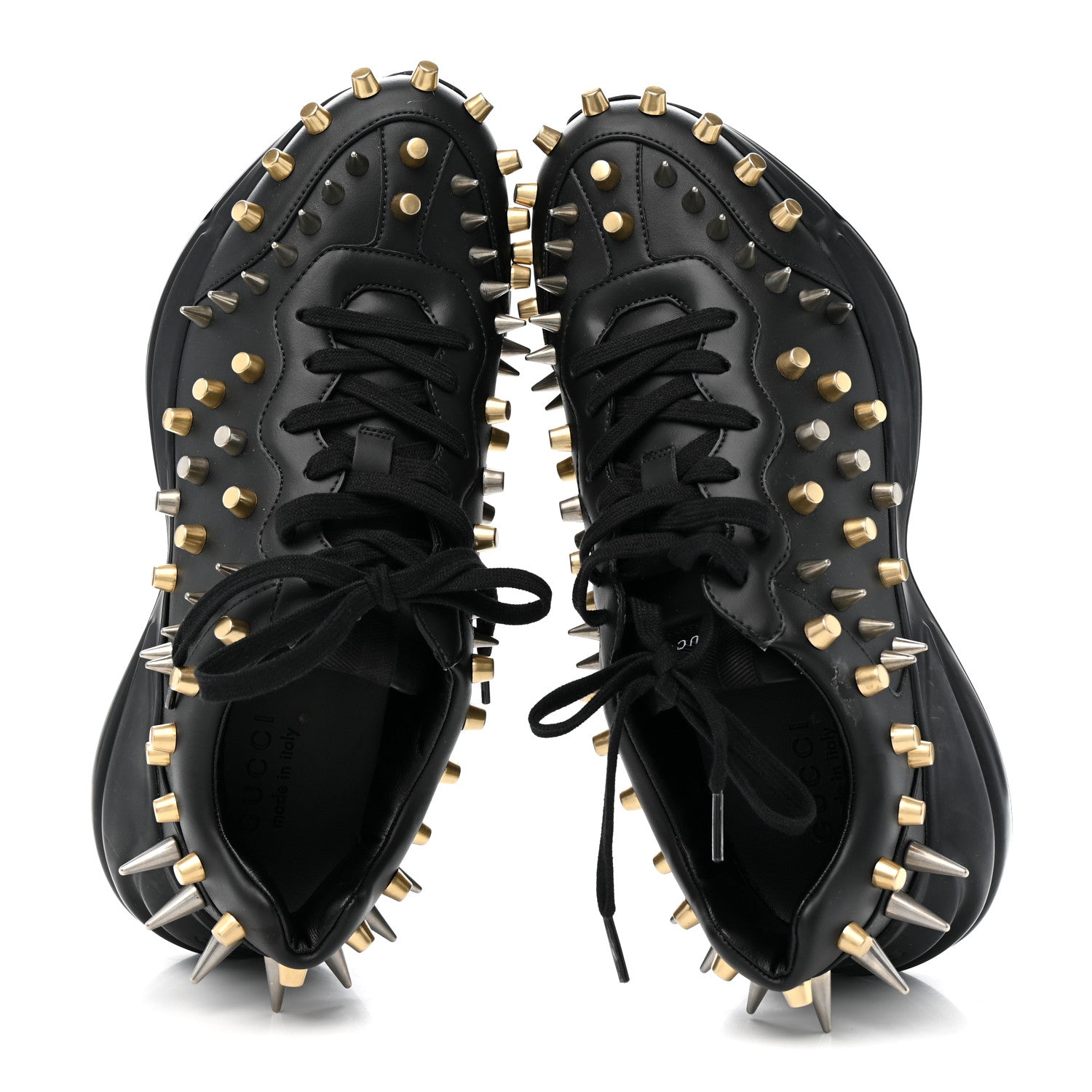 Demetra Spike Studded Mens Rhyton Sneakers 10 Black