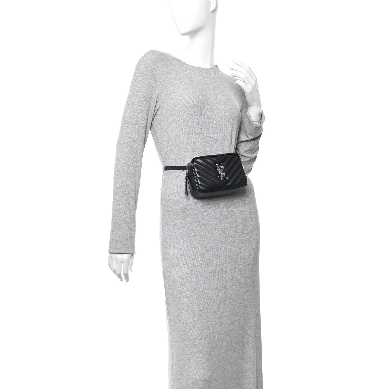 Calfskin Matelasse Monogram Lou Belt Bag Black