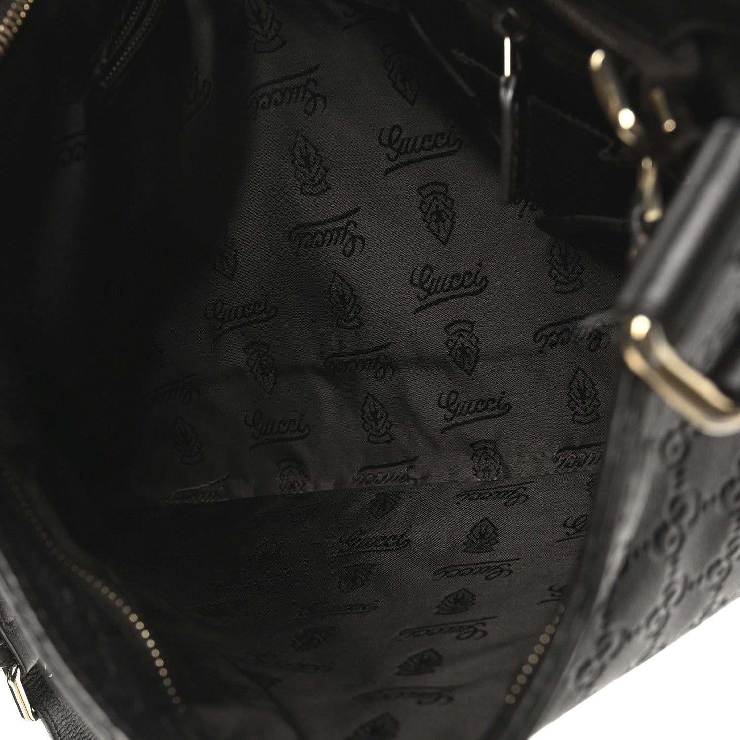Guccissima Medium Flat Messenger Bag Black