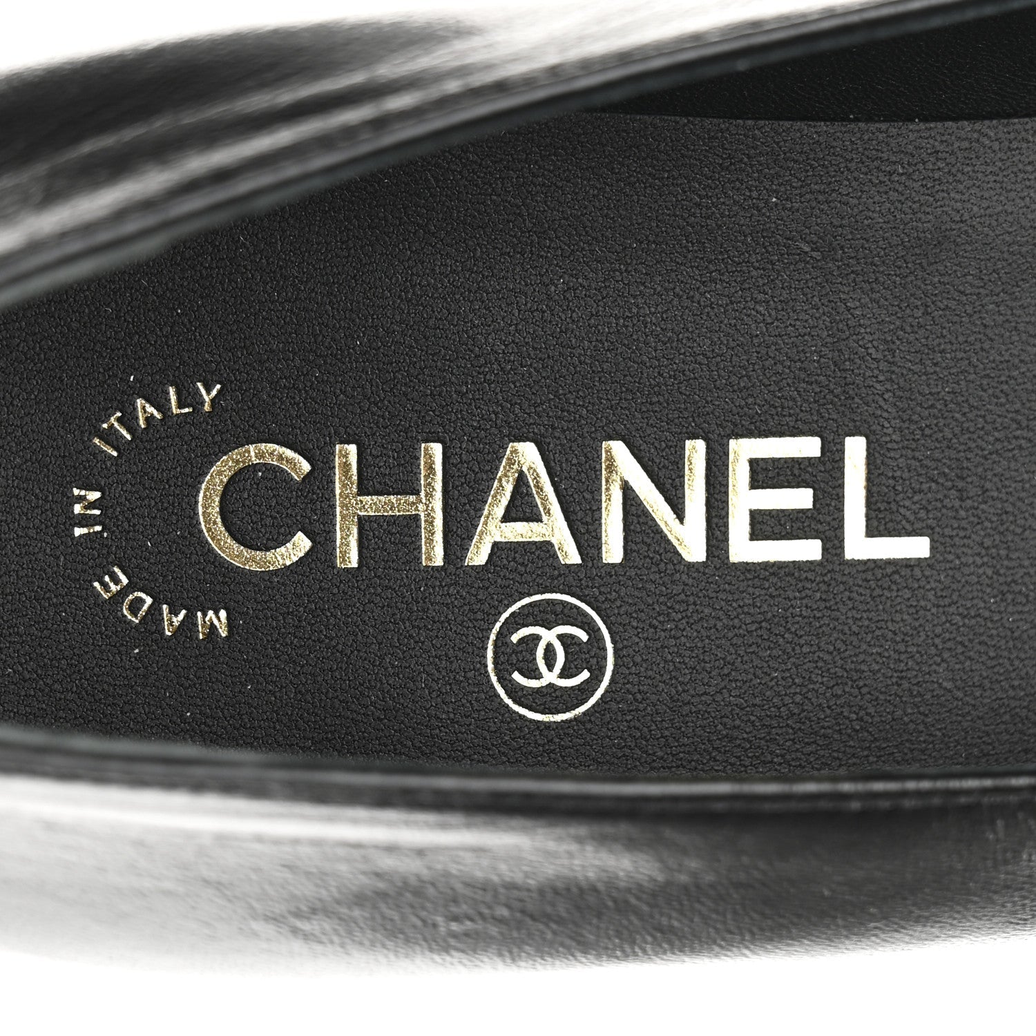 Shiny Lambskin Grosgrain Pearl Mary Jane Flats 40 Black