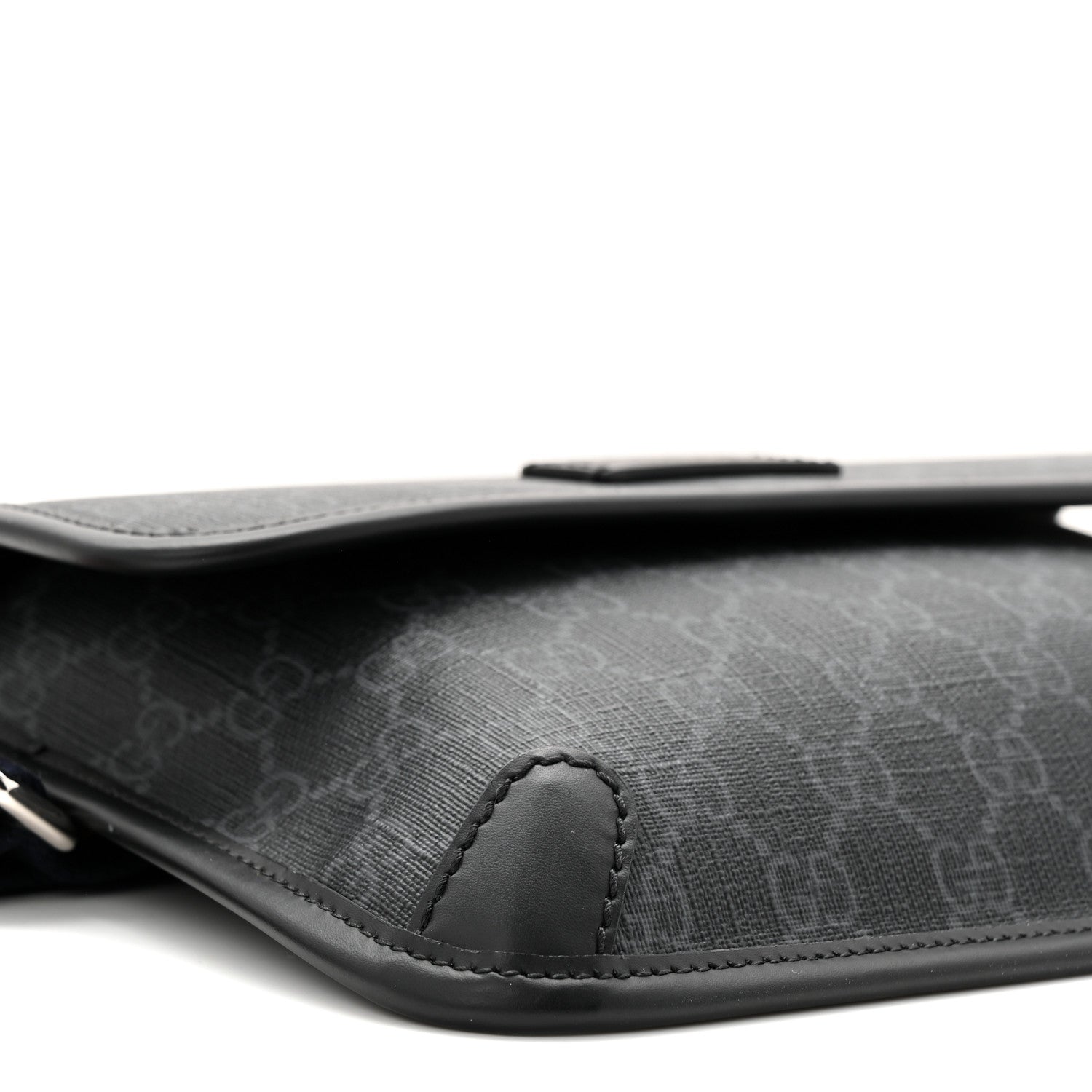 GG Supreme Monogram Web Slim Belt Bag Black Grey