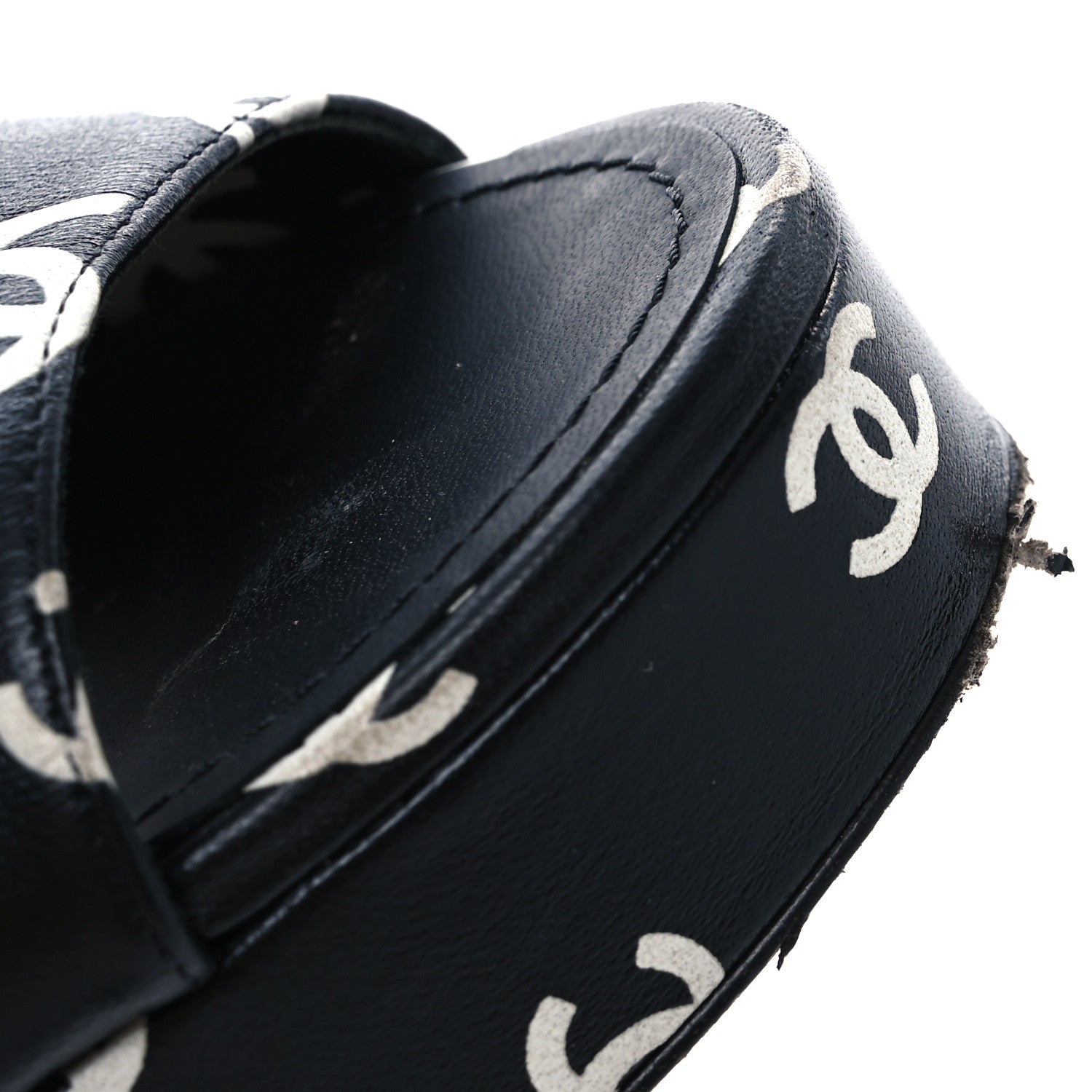 Printed Lambskin Coco Beach Platform Sandals 39 Black White