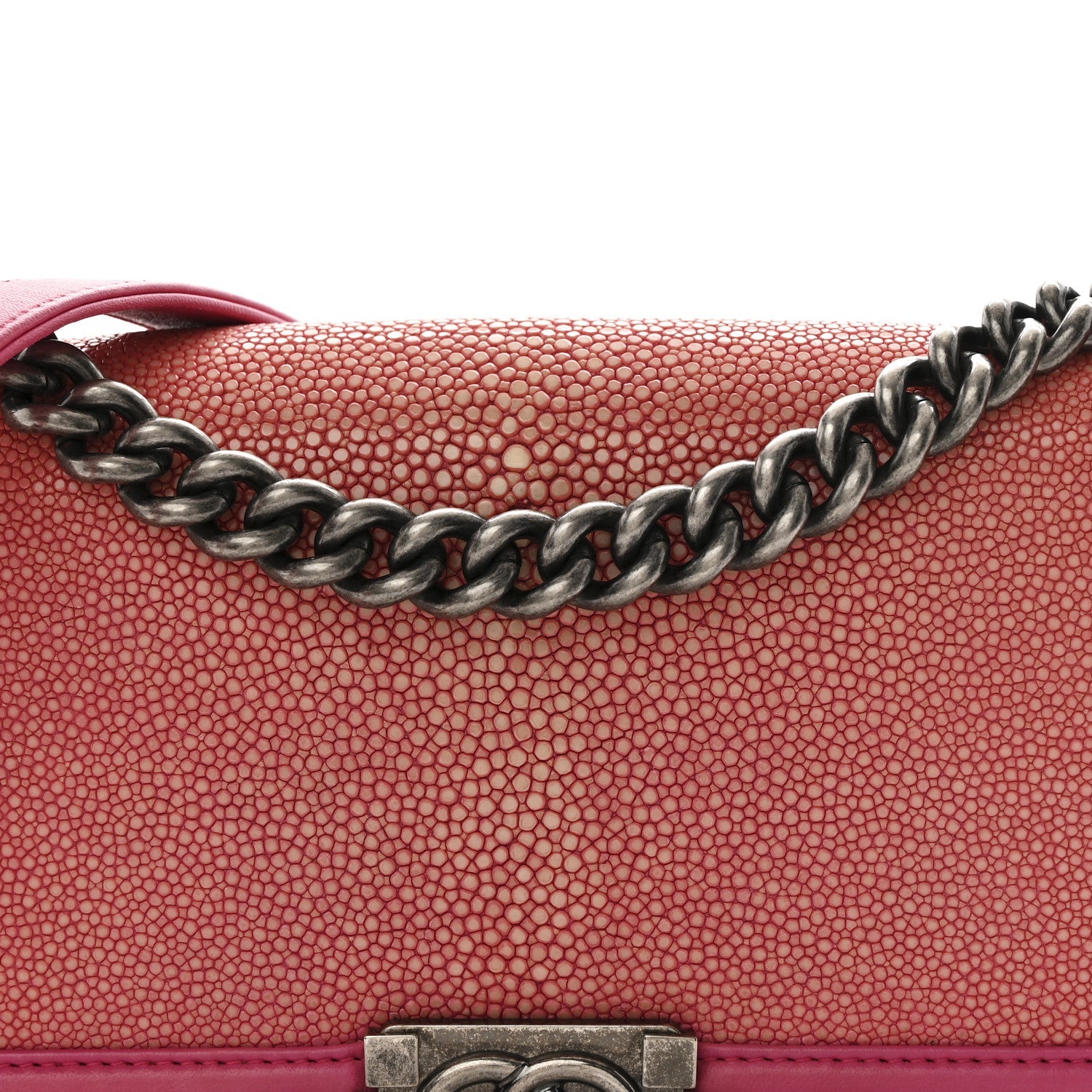 Galuchat Stingray Medium Boy Flap Pink