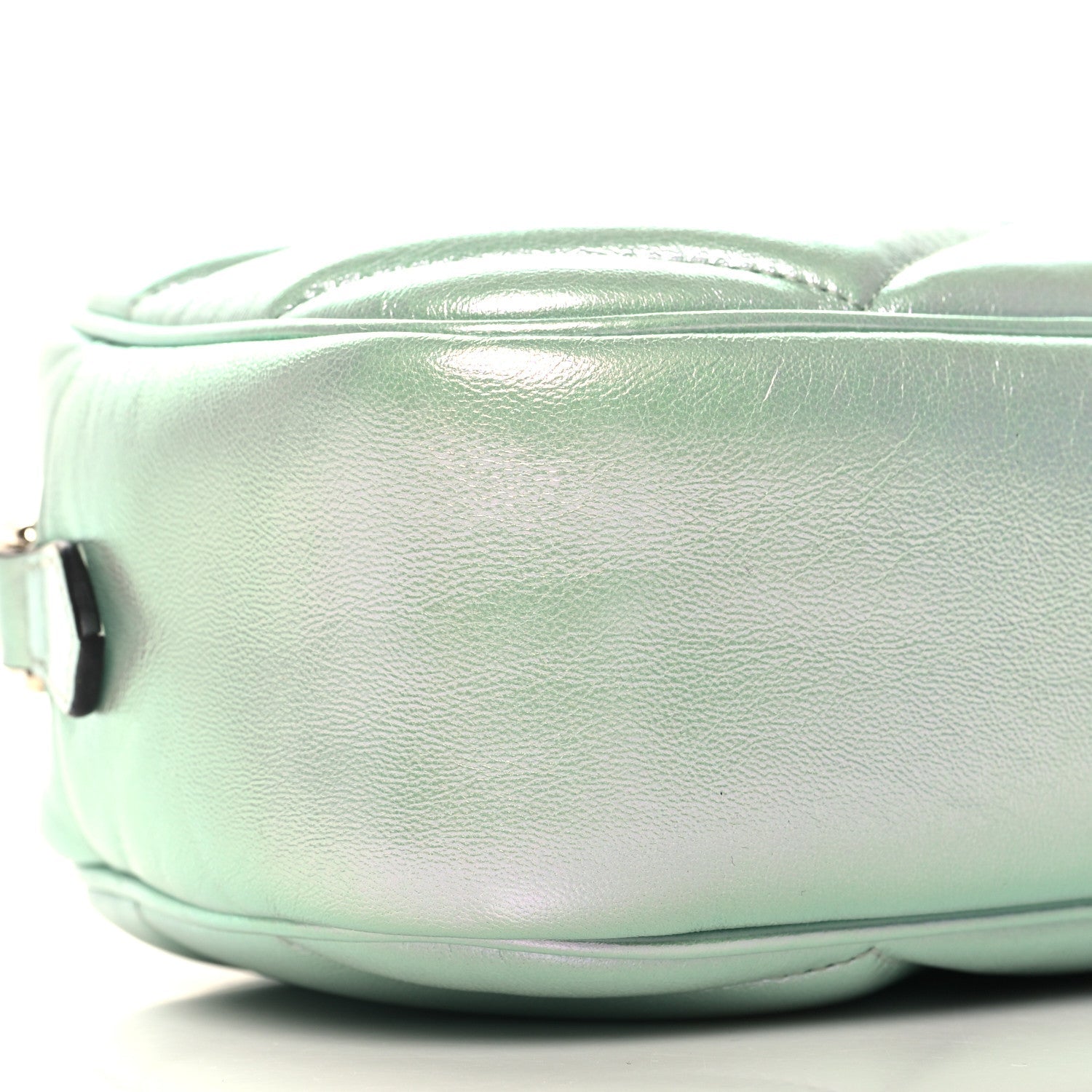 Iridescent Nappa Chevron Matelasse Small GG Marmont Chain Shoulder Bag Iridescent Salvy Green