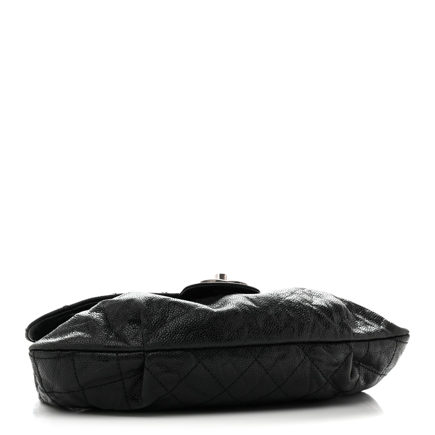 Caviar Quilted Medium Elastic Flap Black