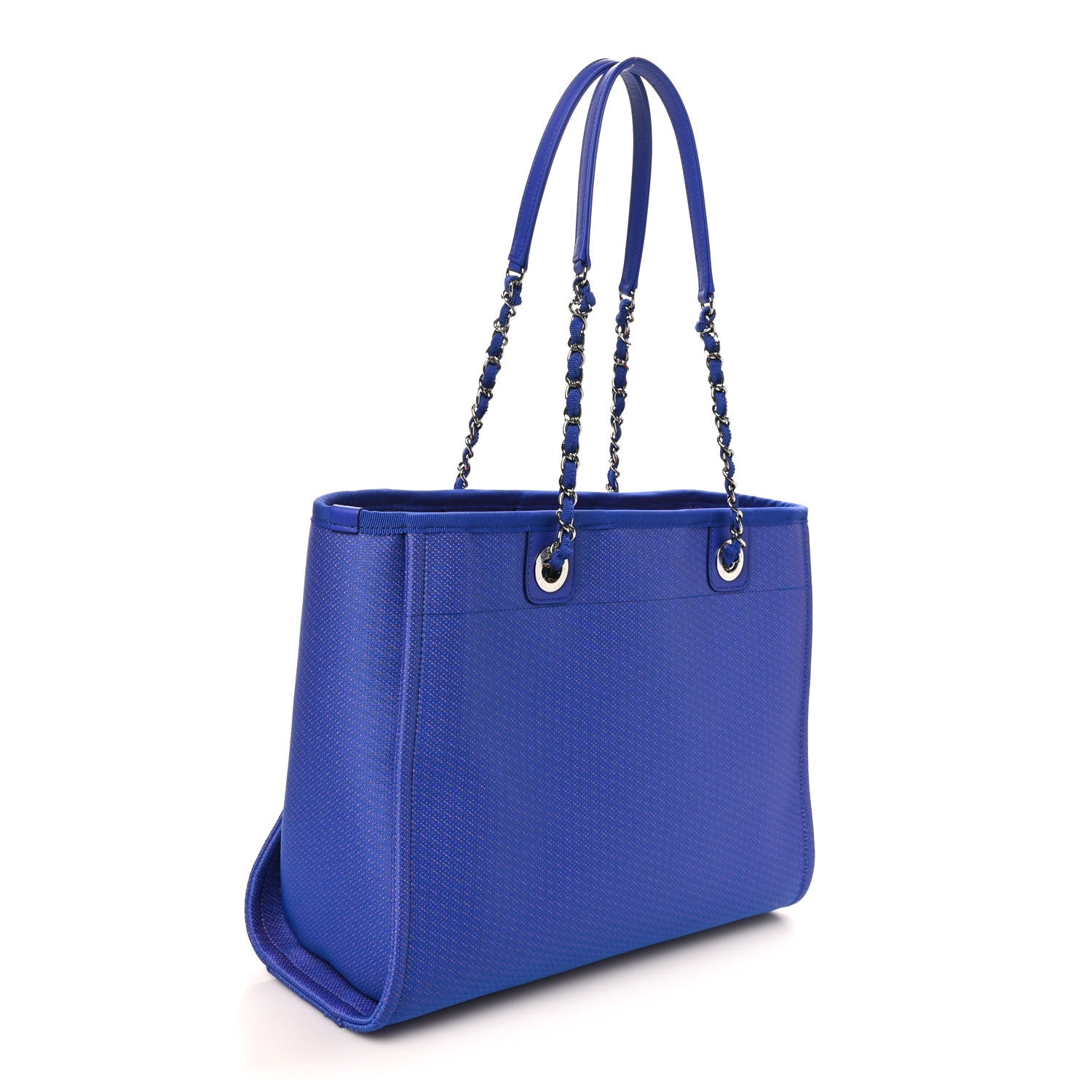 Mixed Fibers Small Deauville Tote Blue Orange