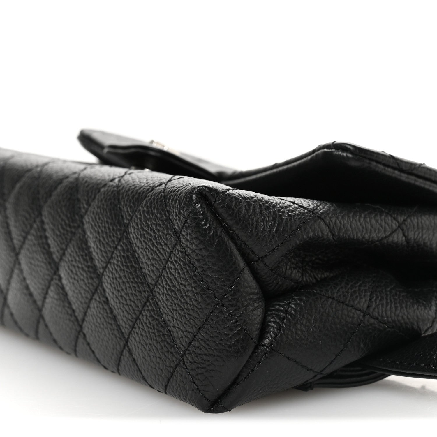 Grained Calfskin Quilted 2.55 Reissue Flap Belt Bag Clutch Black