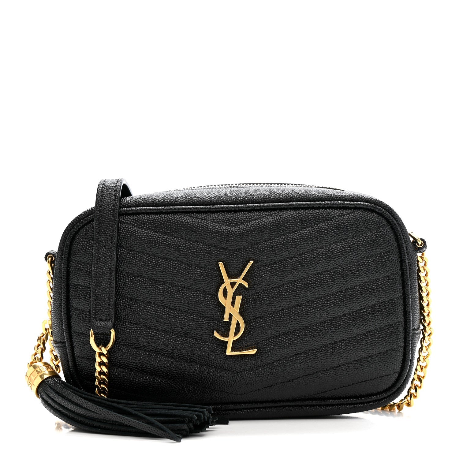 Grain De Poudre Matelasse Monogram Mini Lou Camera Bag Black