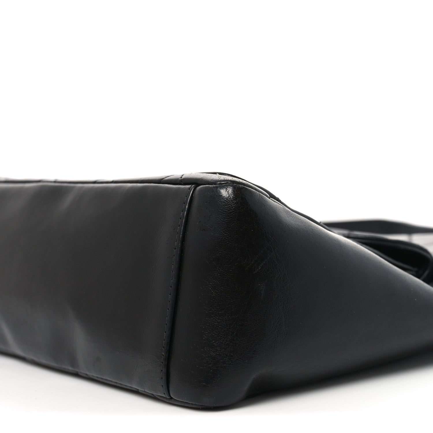 Lambskin Quilted Double Pocket Shoulder Bag Black
