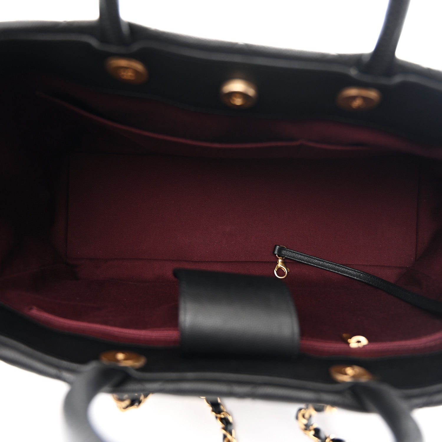 Caviar Quilted Large Coco Handle Shopping Tote Black