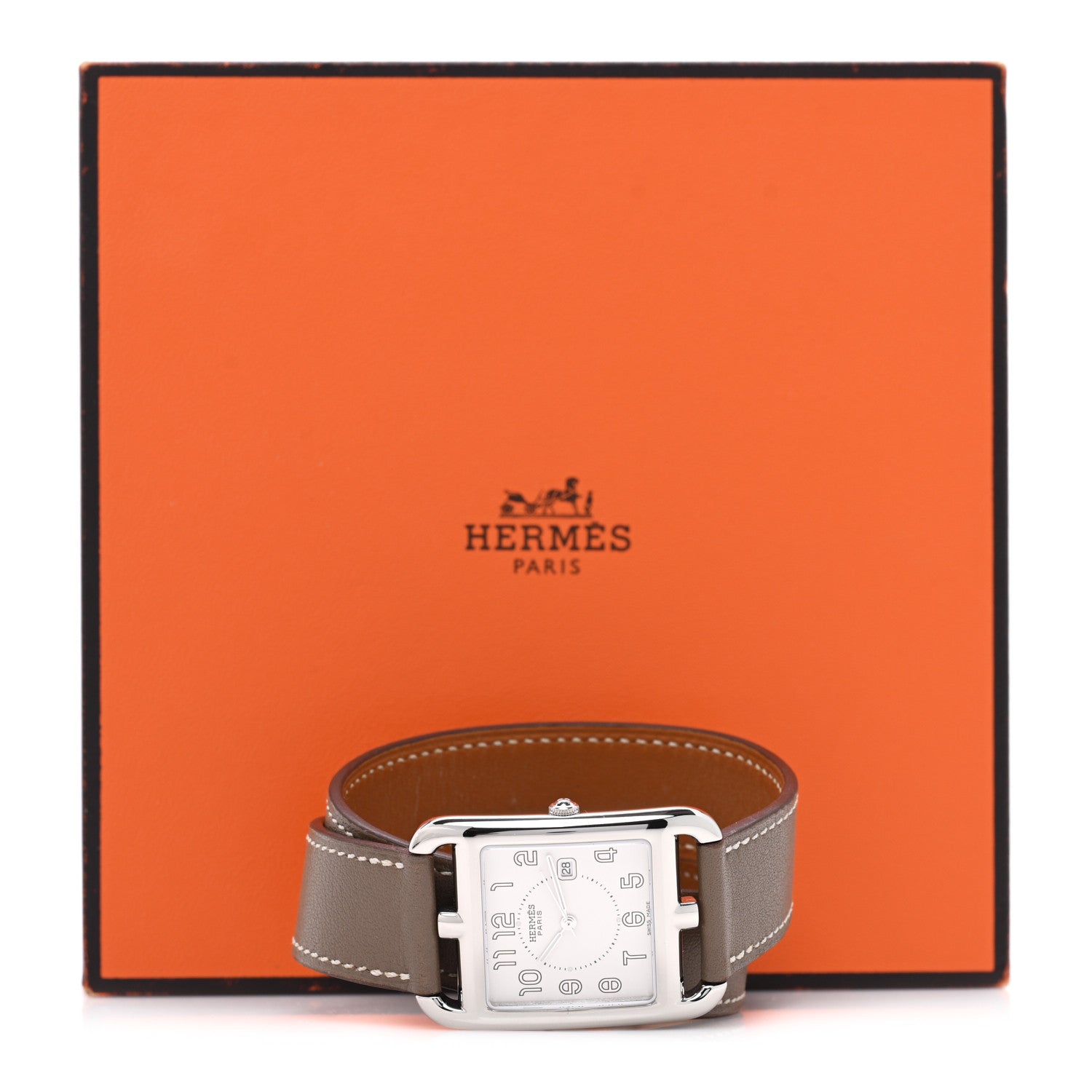 Stainless Steel Swift 29mm Cape Cod Double Tour Quartz Watch Etoupe