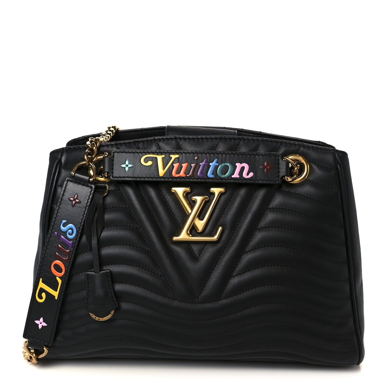 Calfskin New Wave Chain Tote Black