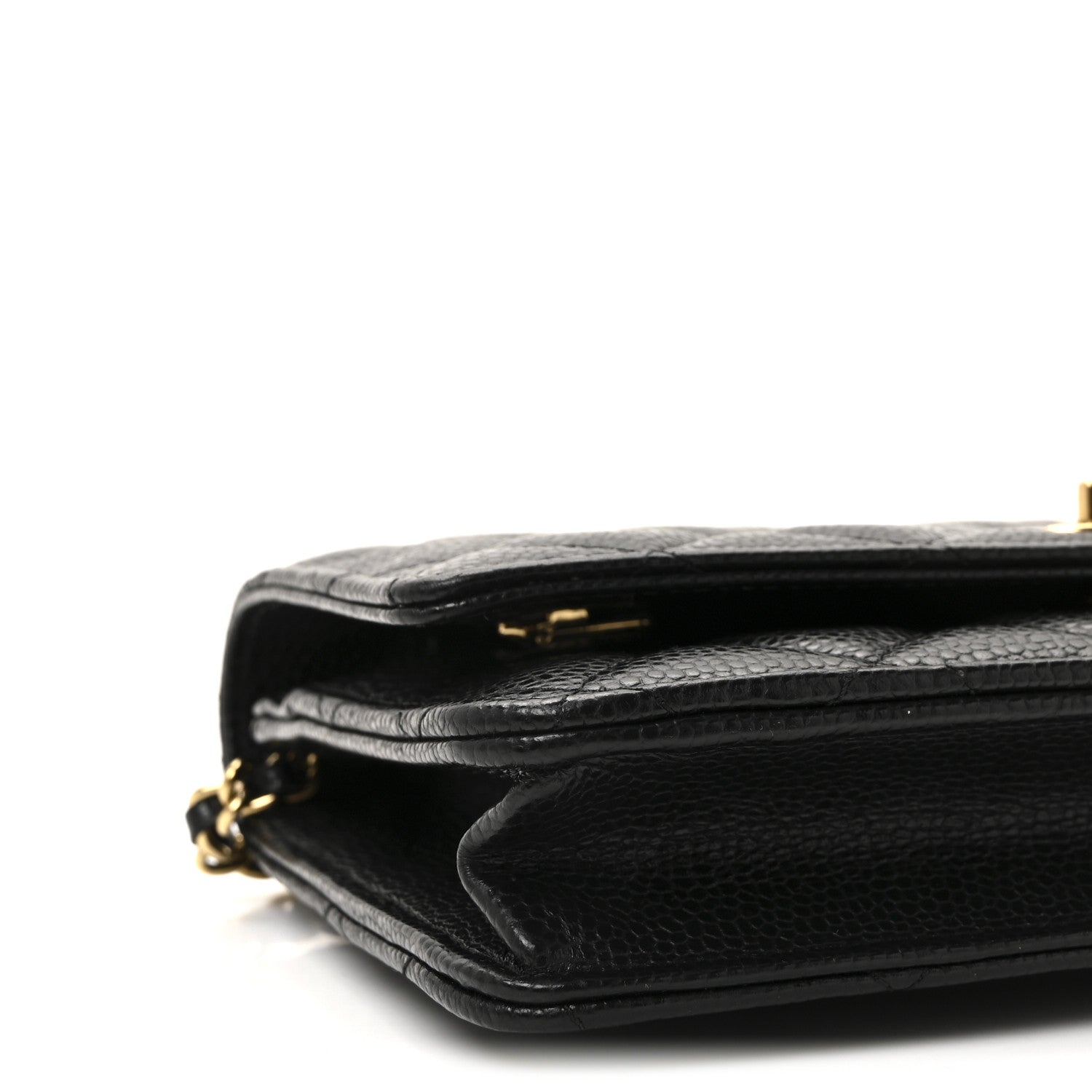 Caviar Quilted CC Turnlock Wallet On Chain WOC Black