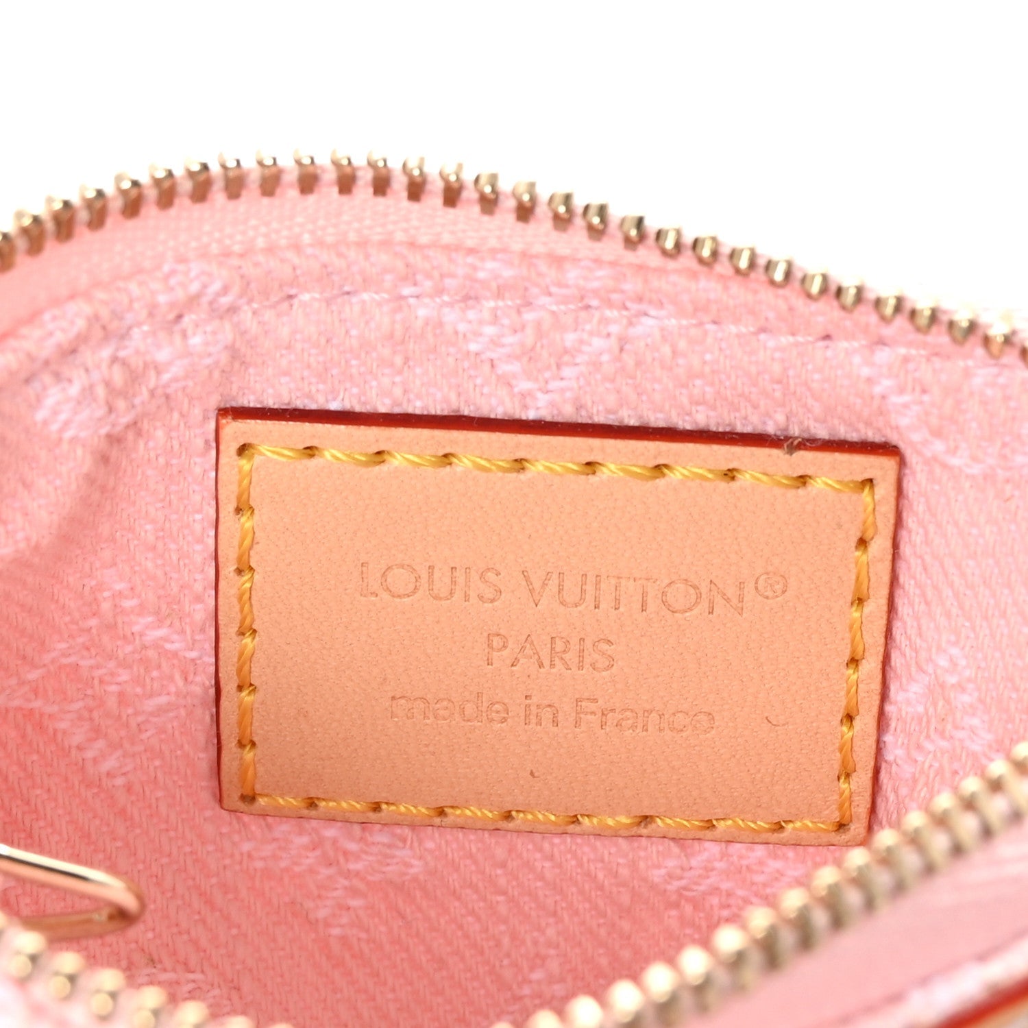 Monogram Denim Key Pouch Washed Pink