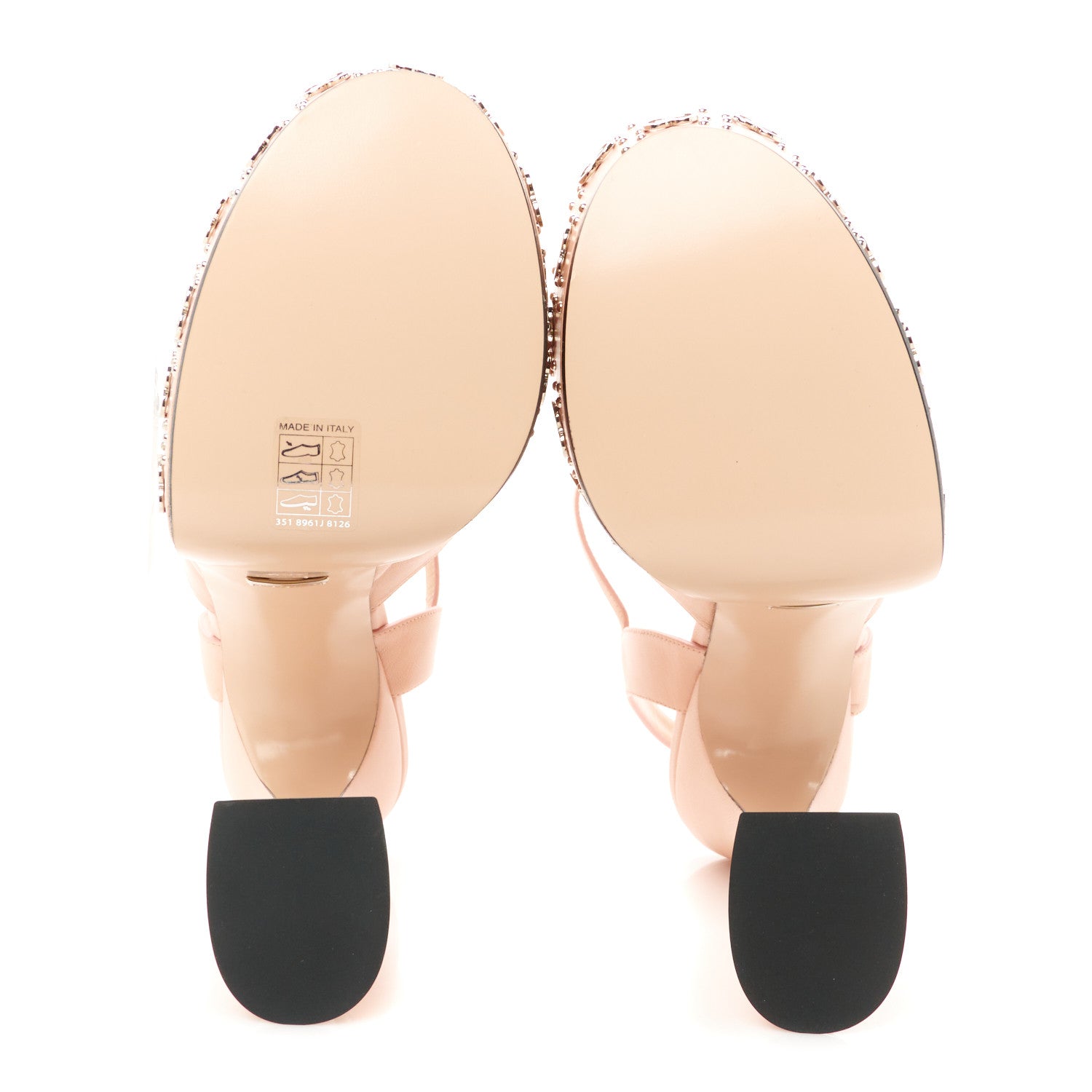 Malaga Kid Interlocking G Studs 155mm Platform Sandals 40.5 Perfect Pink