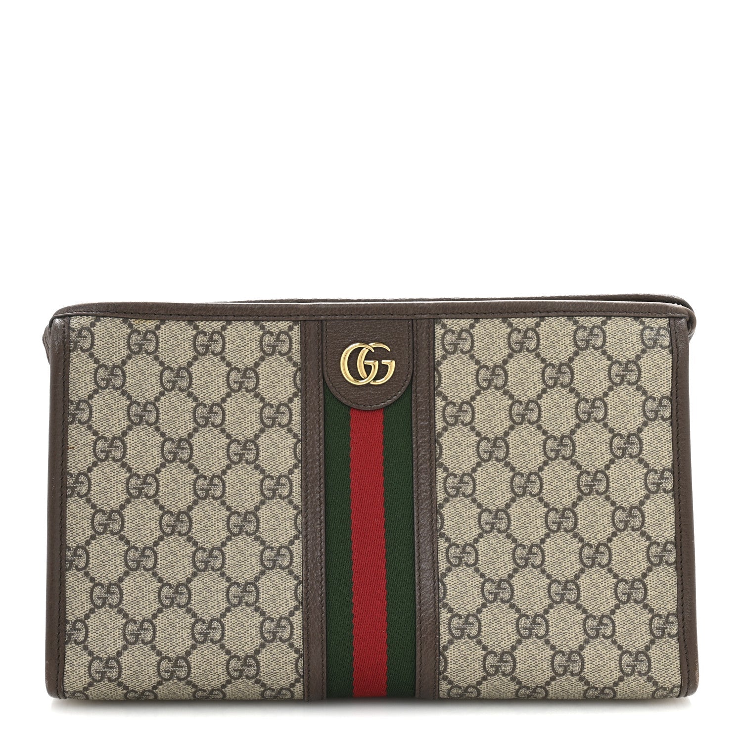 GG Supreme Monogram Web Ophidia GG Toiletry Case Beige New Acero