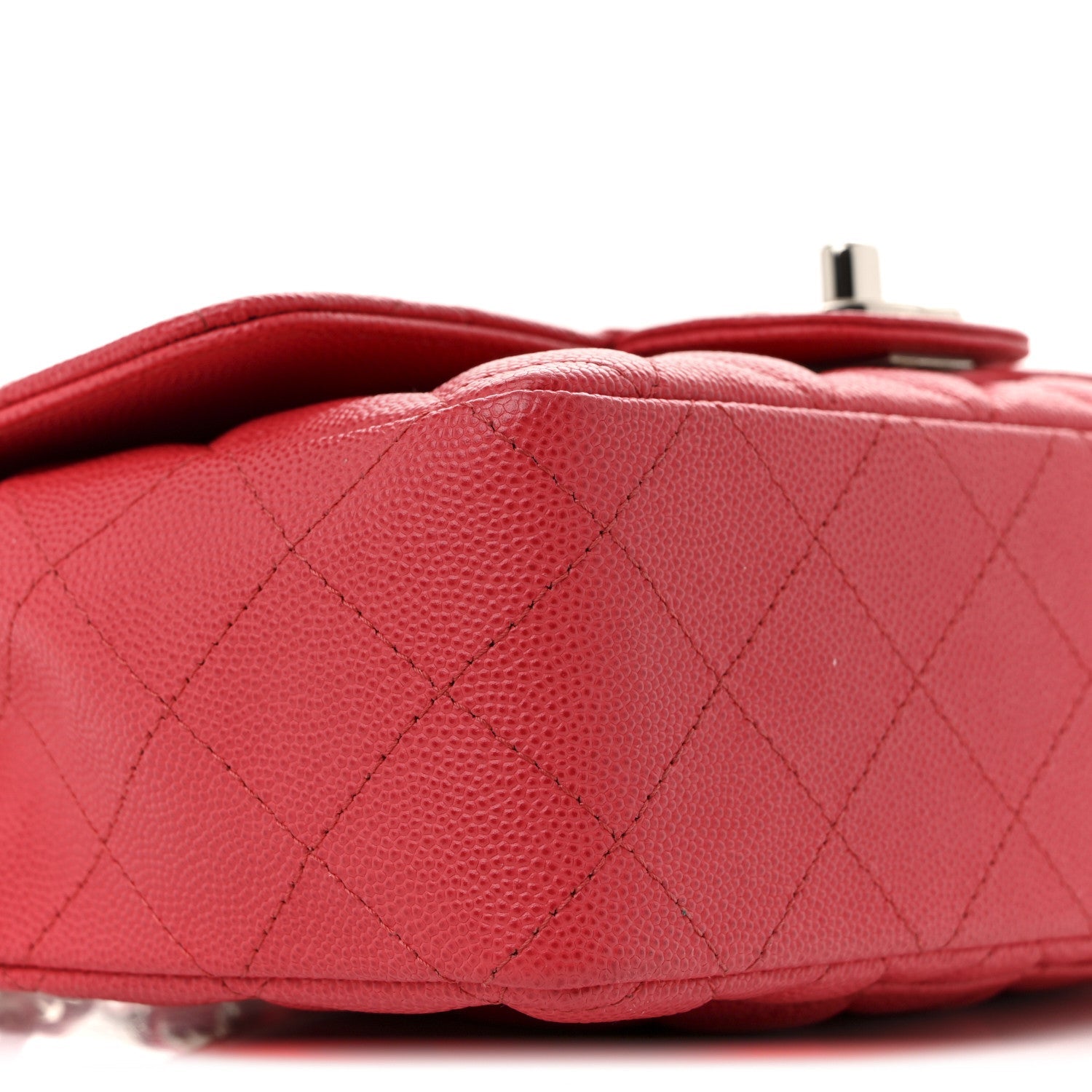 Caviar Quilted Mini Rectangular Flap Red