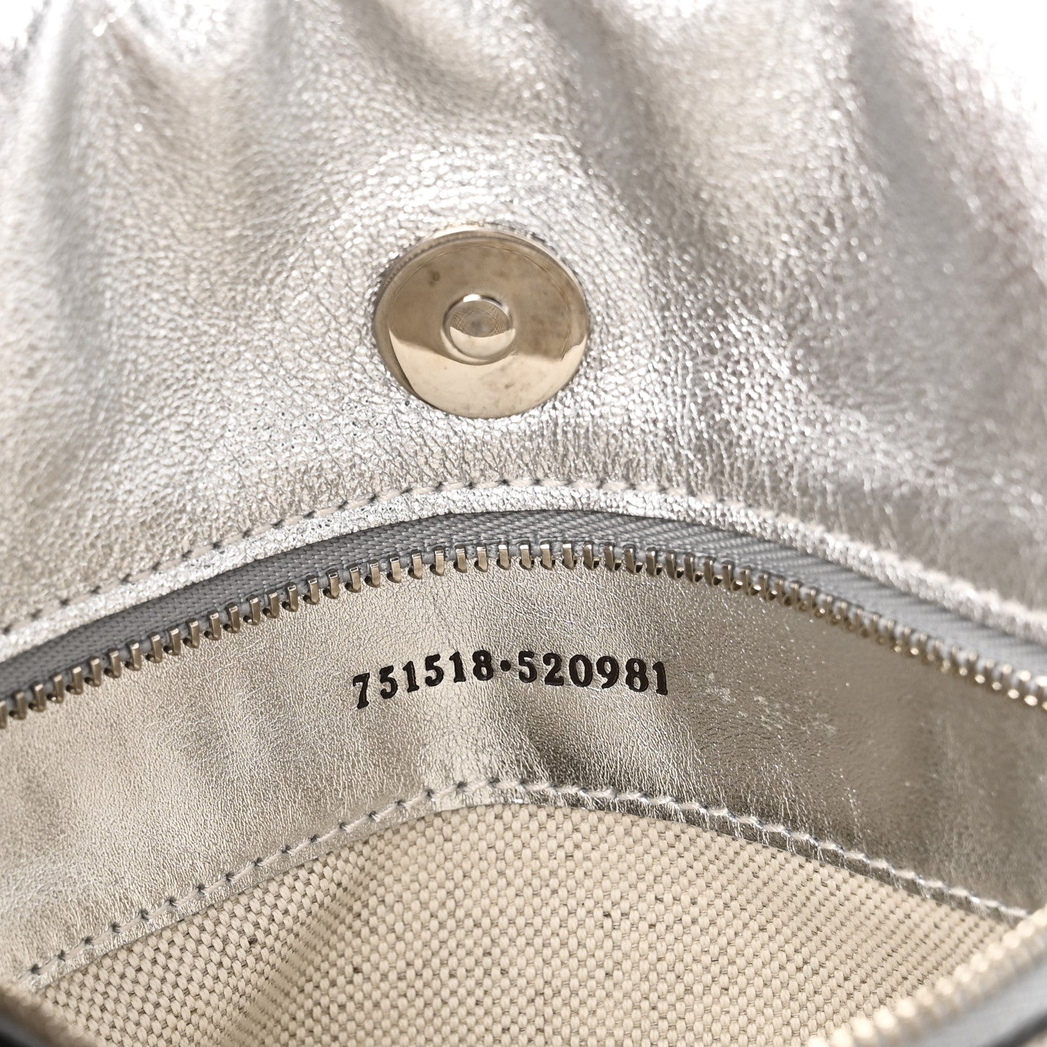 Sakai Be Green Calfskin Diagonal Stitched Small Blondie Tote Silver