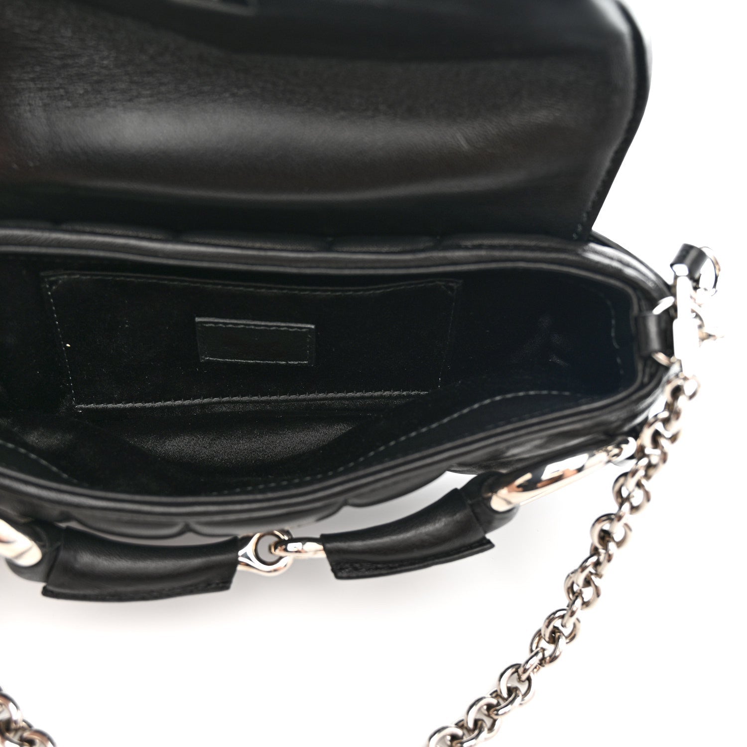 Nappa Vertical Matelasse Small Maxi Horsebit Chain Shoulder Bag Black