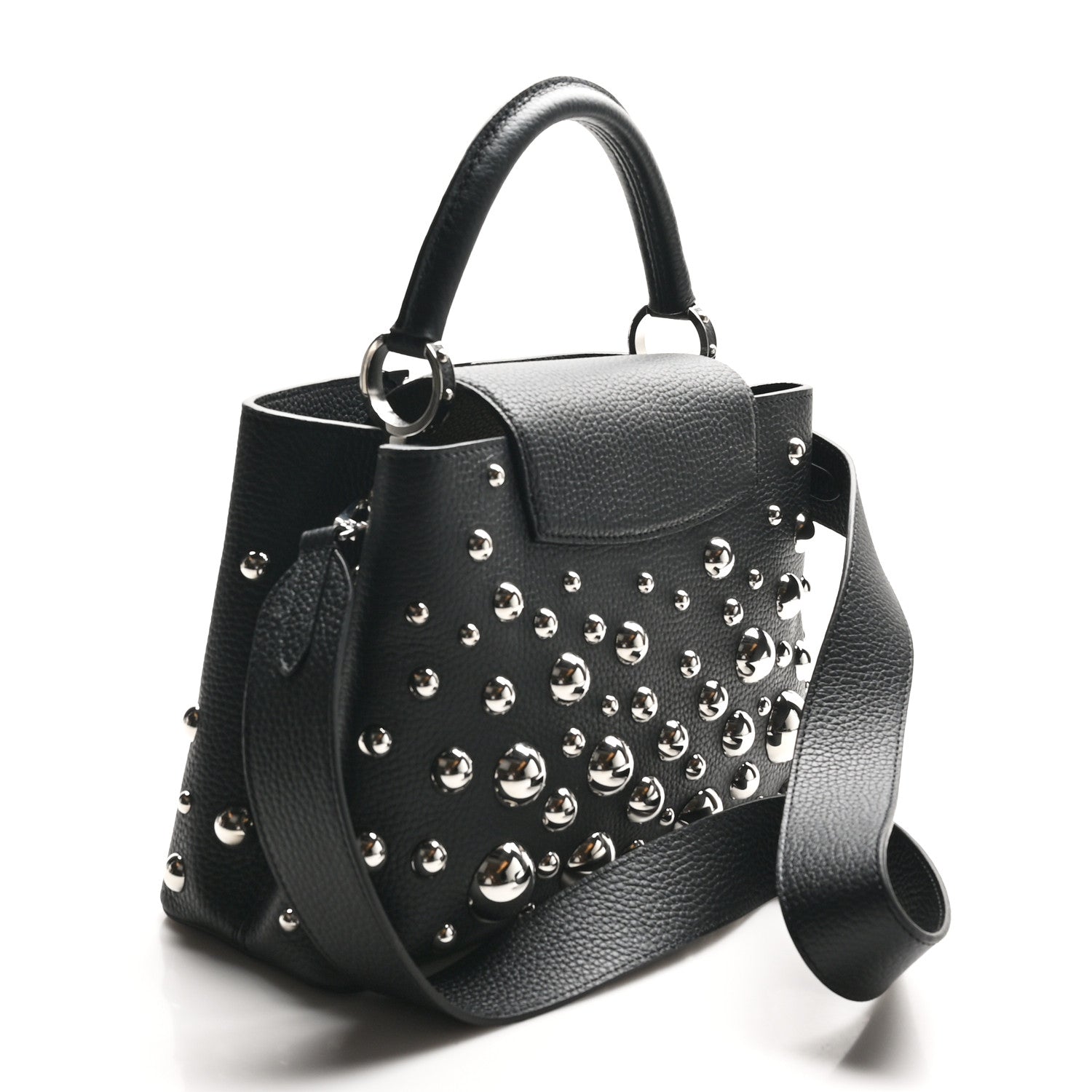 LV X YK Taurillon Brass Metal Dots Capucine MM Black