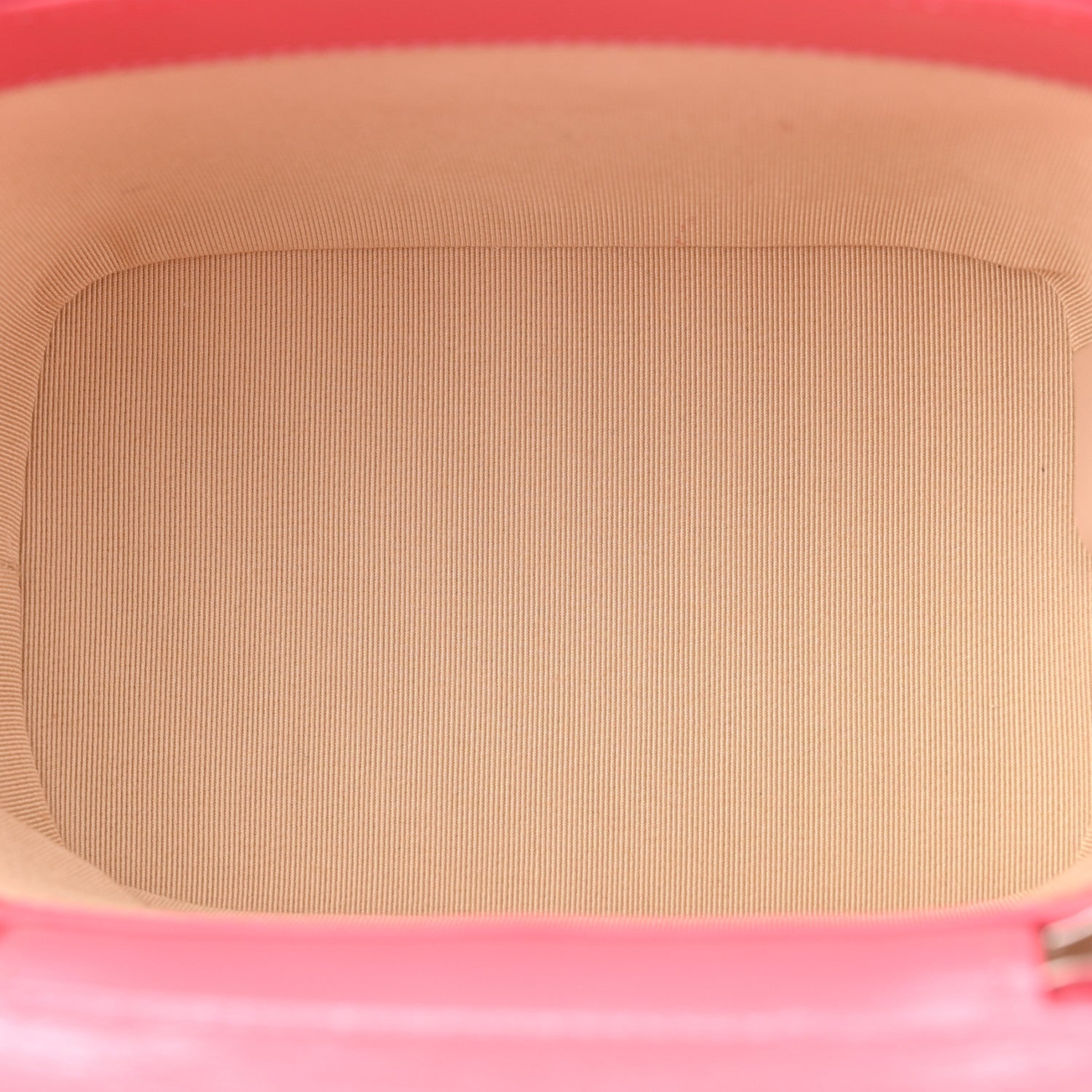 Calfskin Raffia Small Take Away Vanity Case Bag Pink Beige