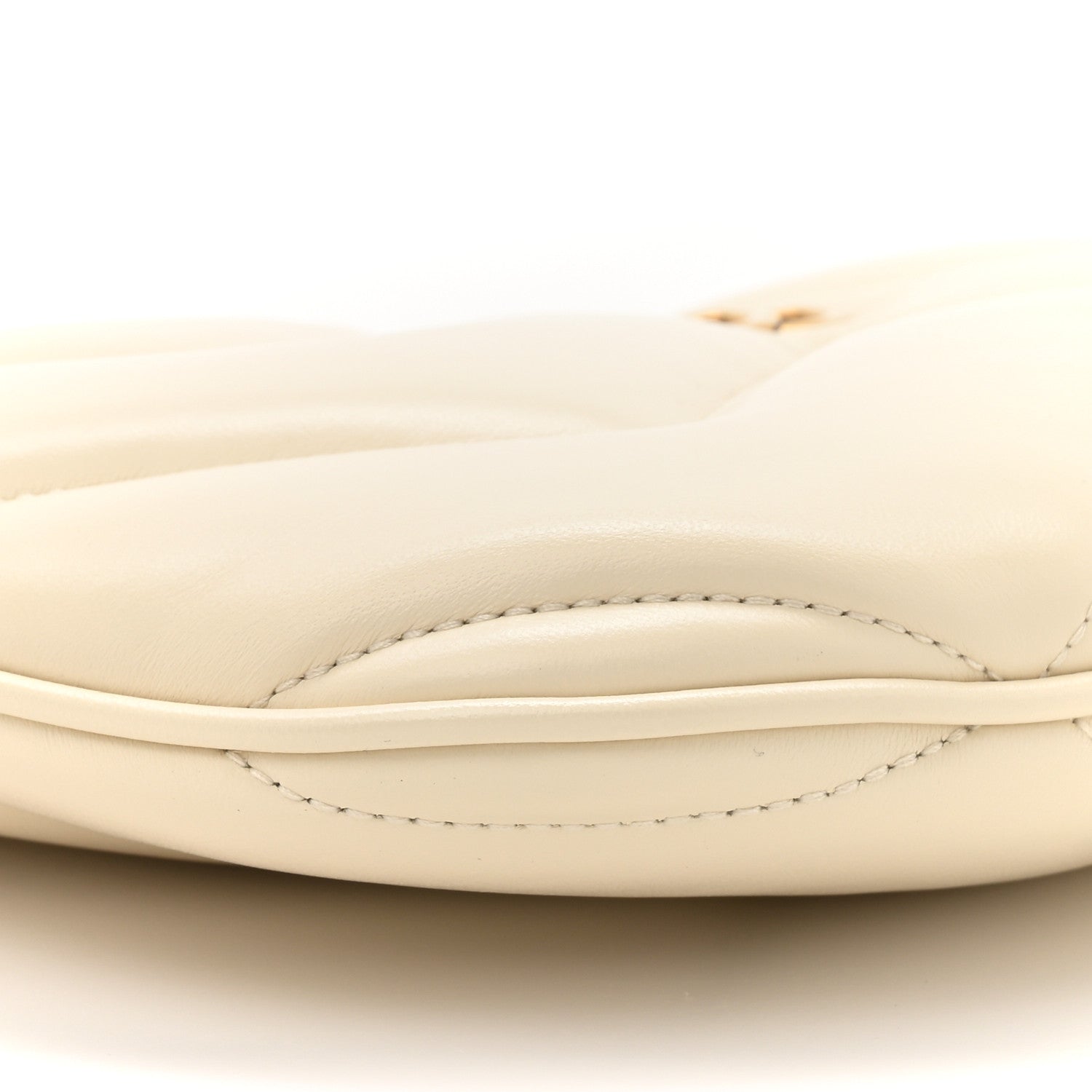 Calfskin Matelasse GG Marmont Half Moon Hobo White