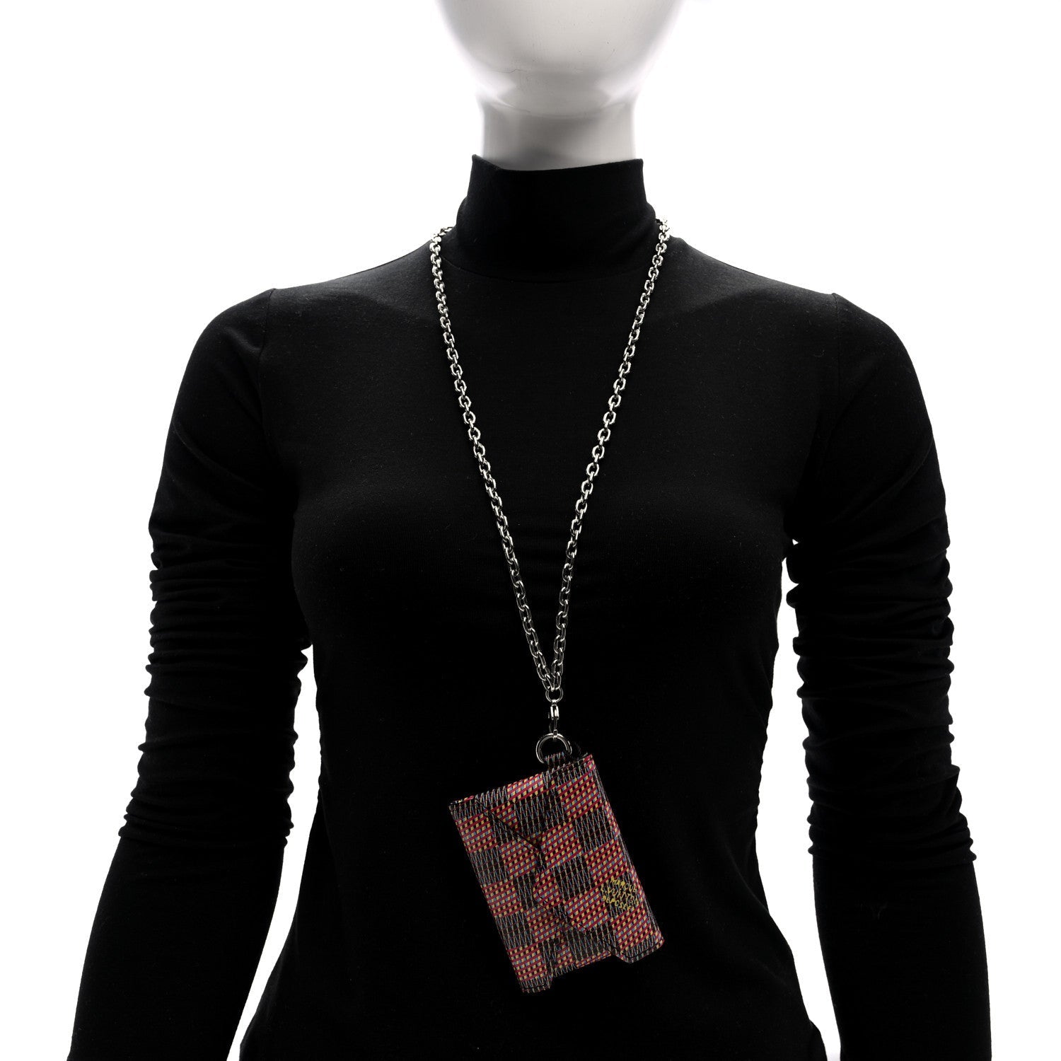 Damier LV Pop Kirigami Necklace Rose