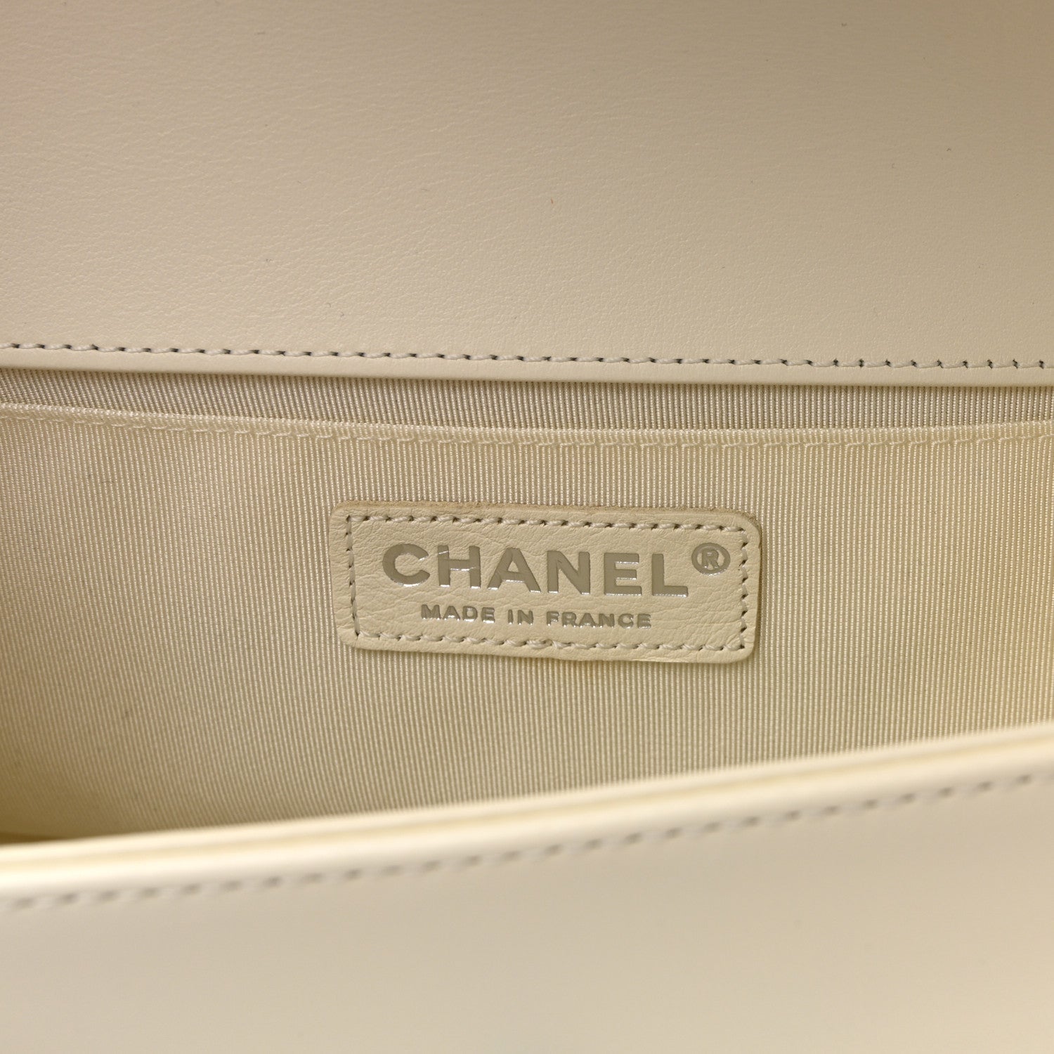 Calfskin Quilted Medium Boy Flap White