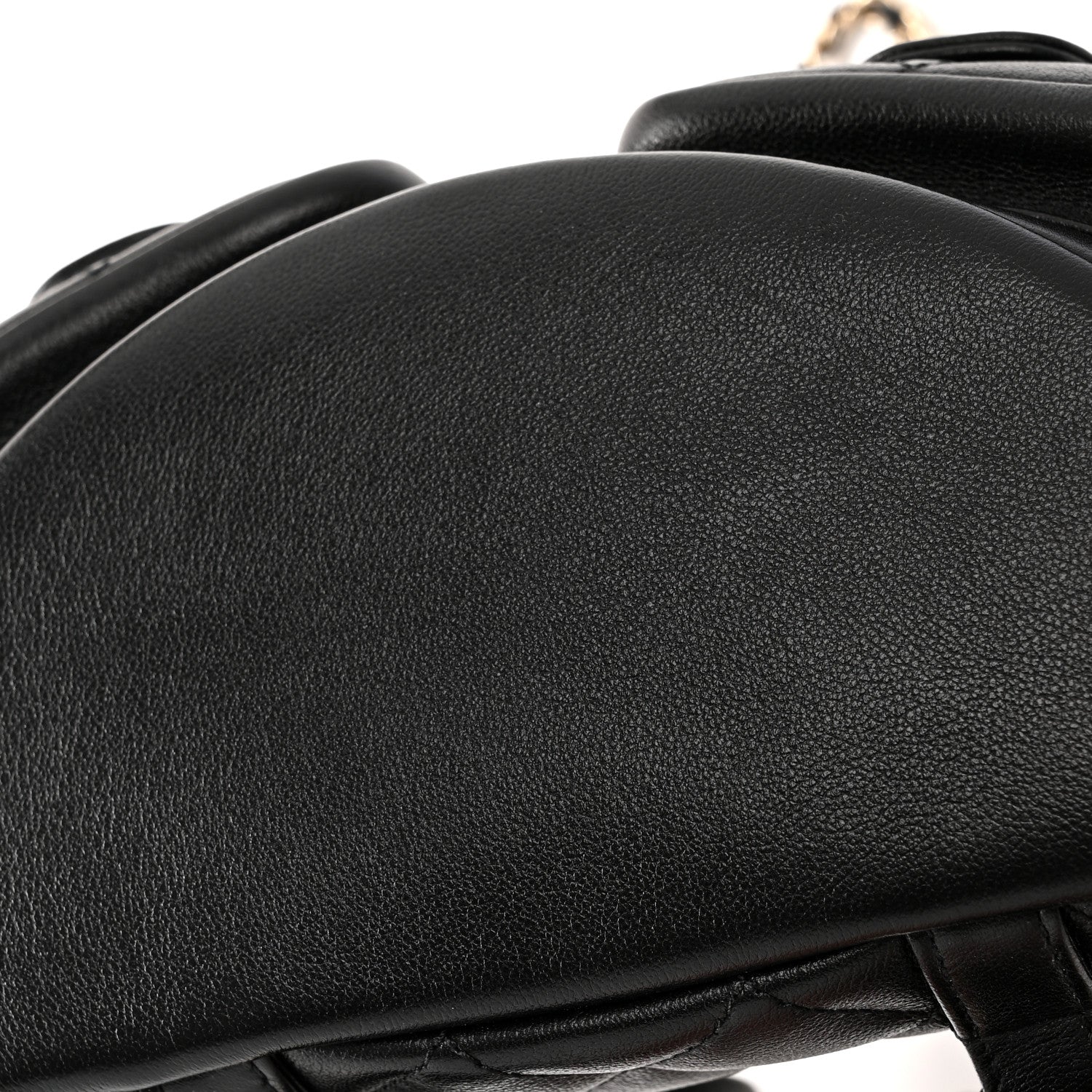 Calfskin Quilted Mini Duma Pockets Drawstring Backpack Black